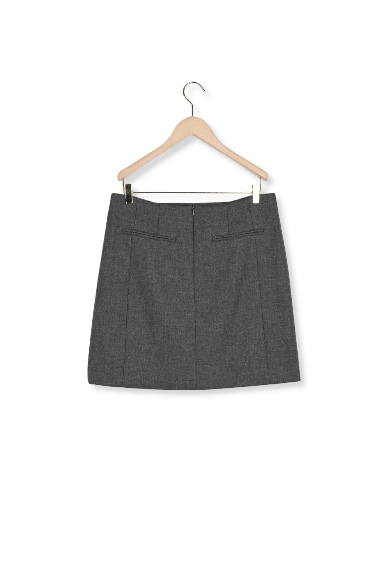 Jupe grise en toile compacte Jamie Faume - seconde main