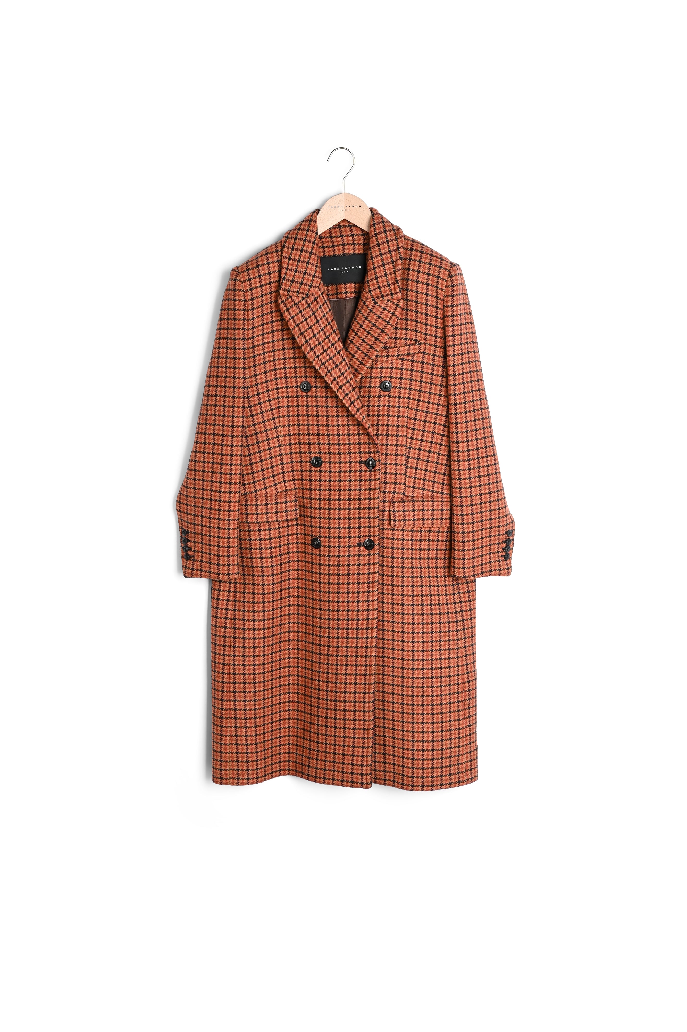 Manteau Marcus marron imprimé pied de poule Faume - seconde main