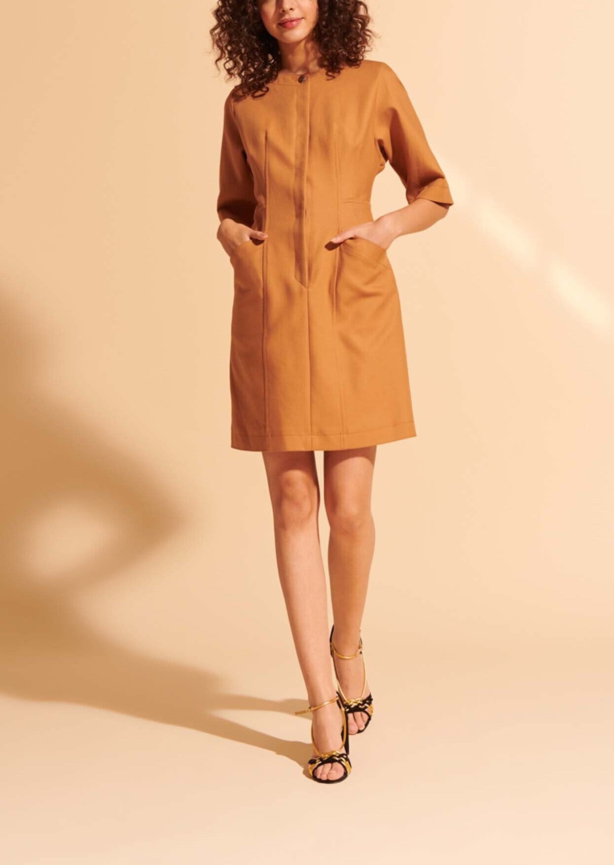 Robe Rima en coton twill camel Faume - seconde main