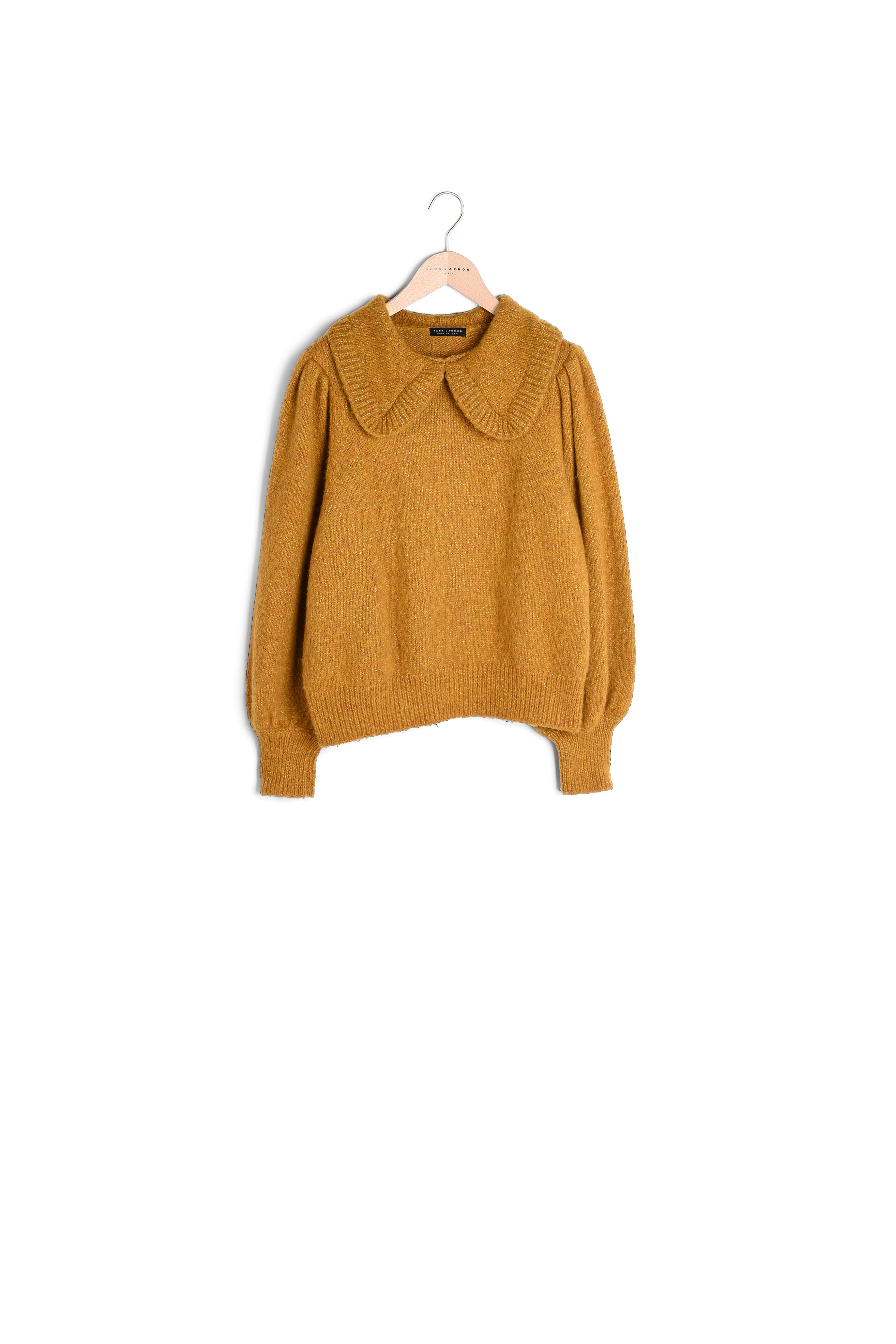 Pull Pompon jaune en laine et alpaga Faume - seconde main