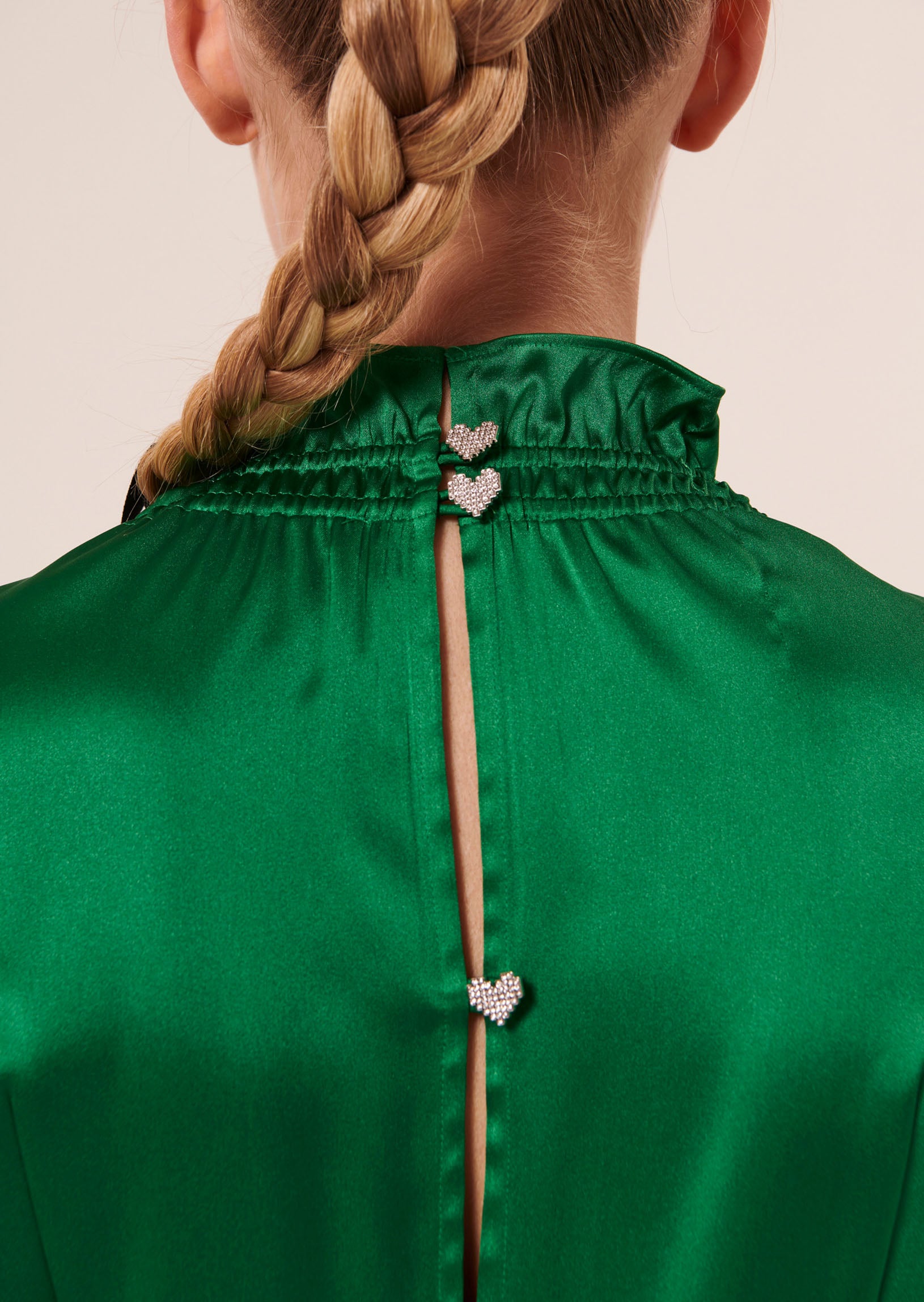 Robe Ronnie verte en satin fluide Faume - seconde main