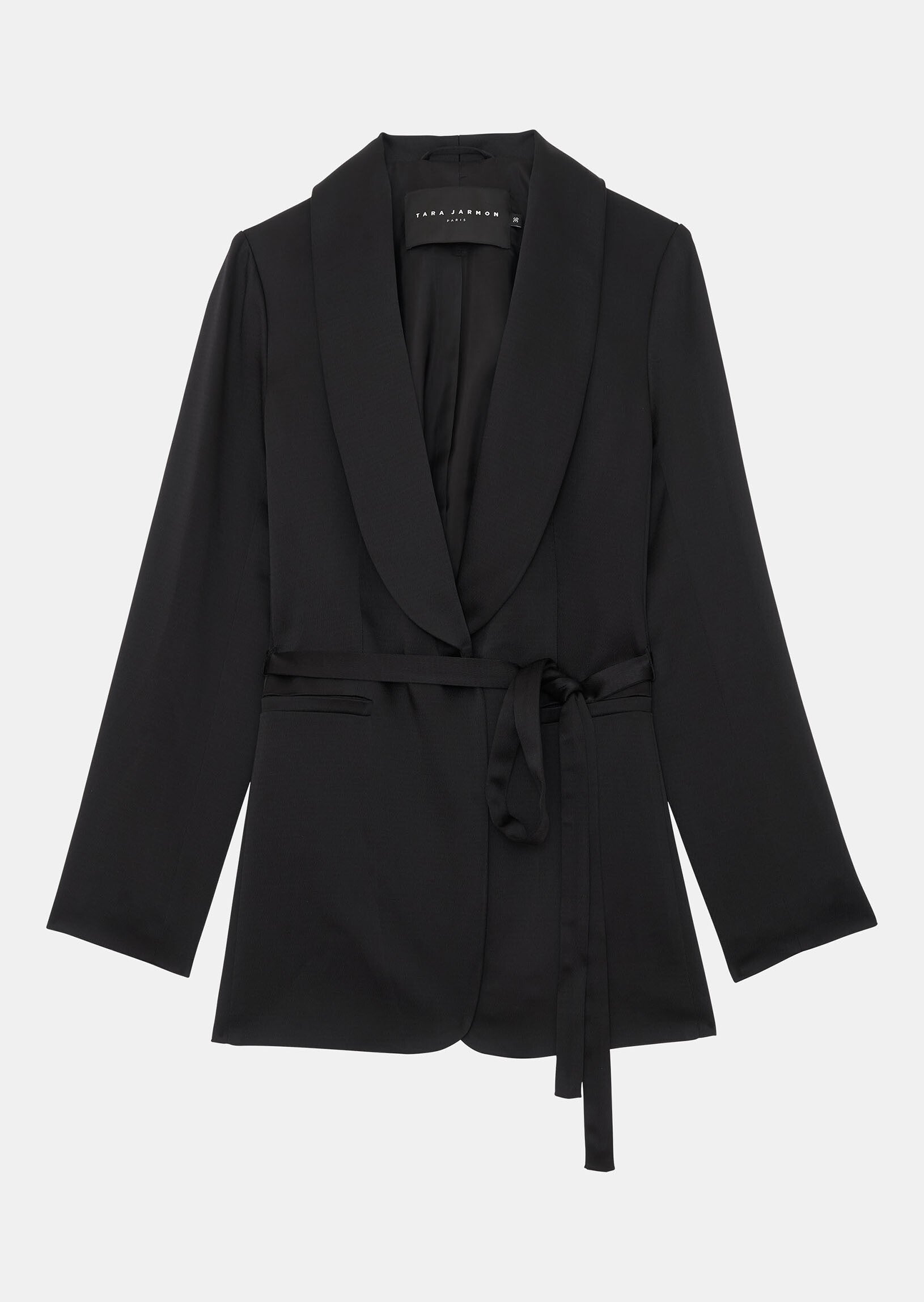 Veste Viviana noire en crêpe martelé Faume - seconde main