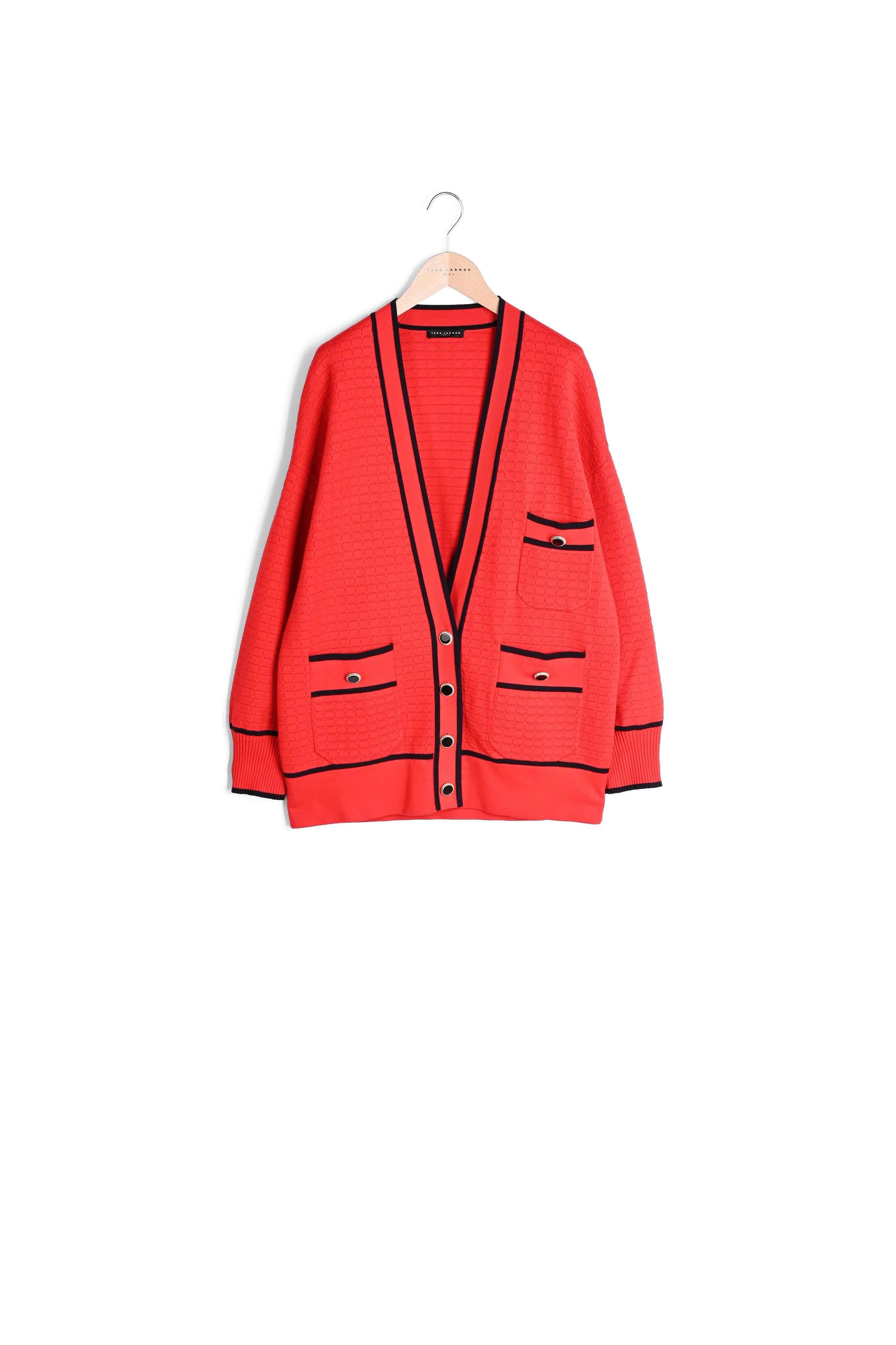 Gilet Gabriella rouge en maille Faume - seconde main