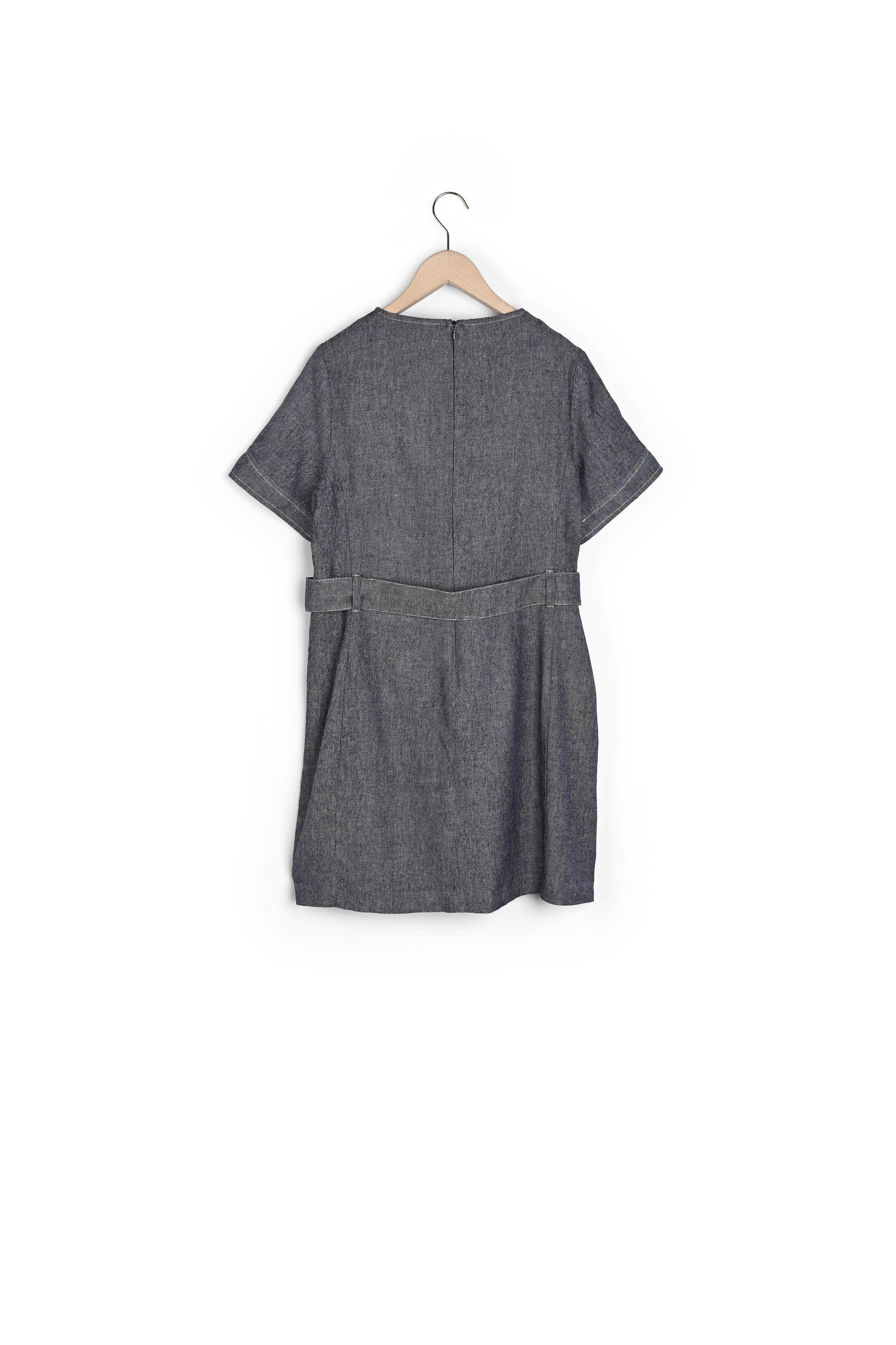 Robe Rim bleu marine chiné en lin Faume - seconde main