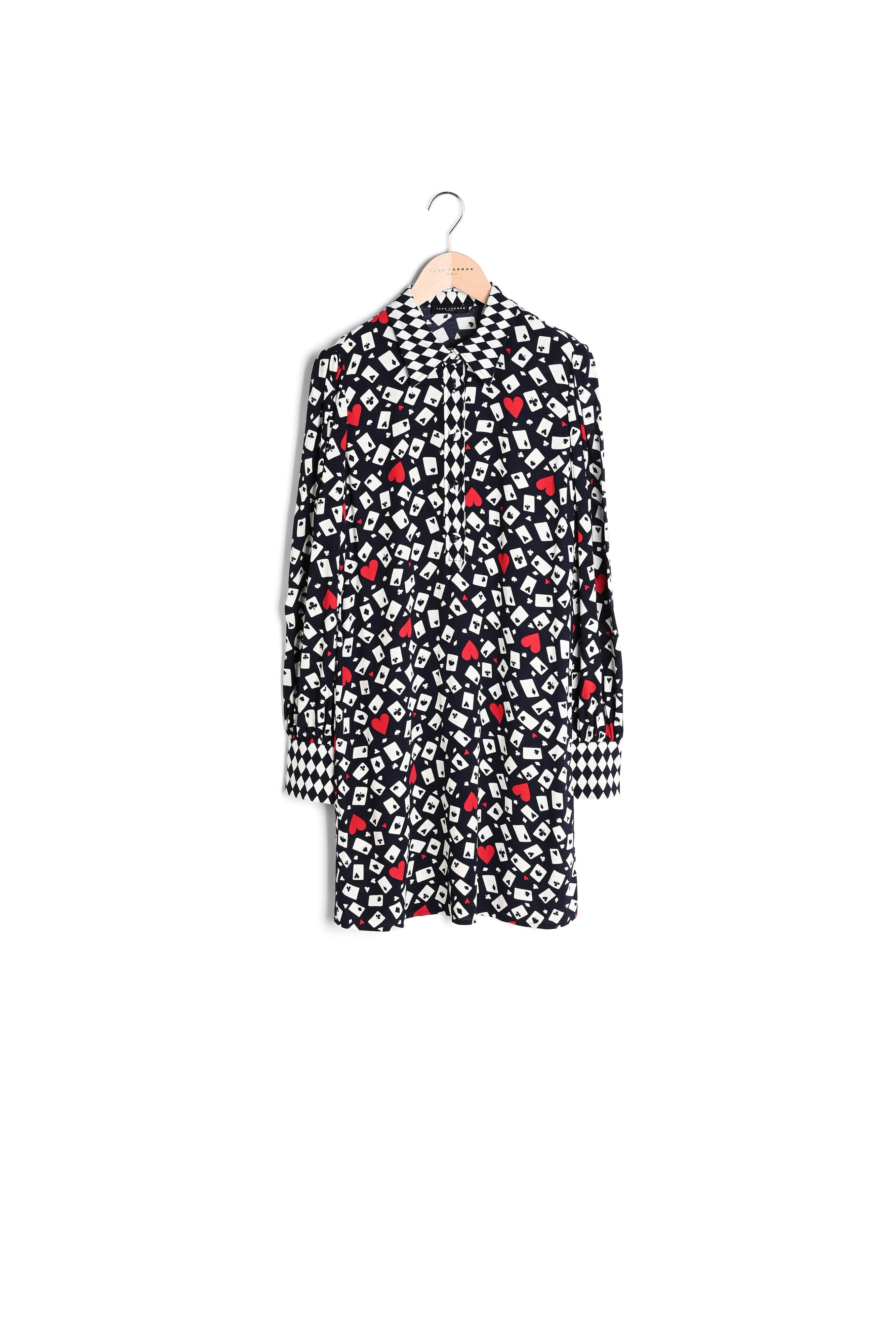 Robe chemise Rawane bleu nuit imprimé en crêpe Faume - seconde main