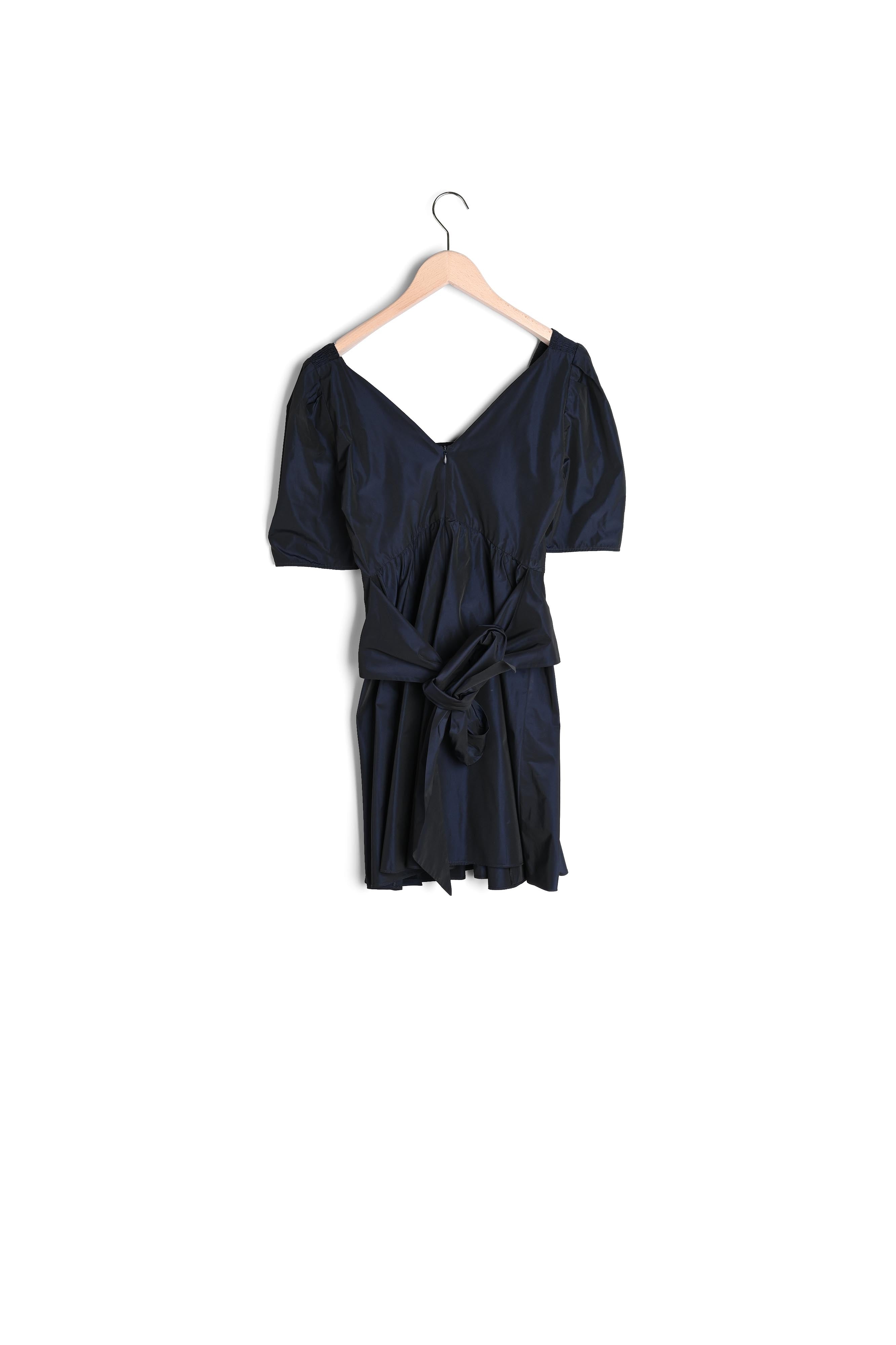 Robe courte en taffetas bleu nuit Faume - seconde main