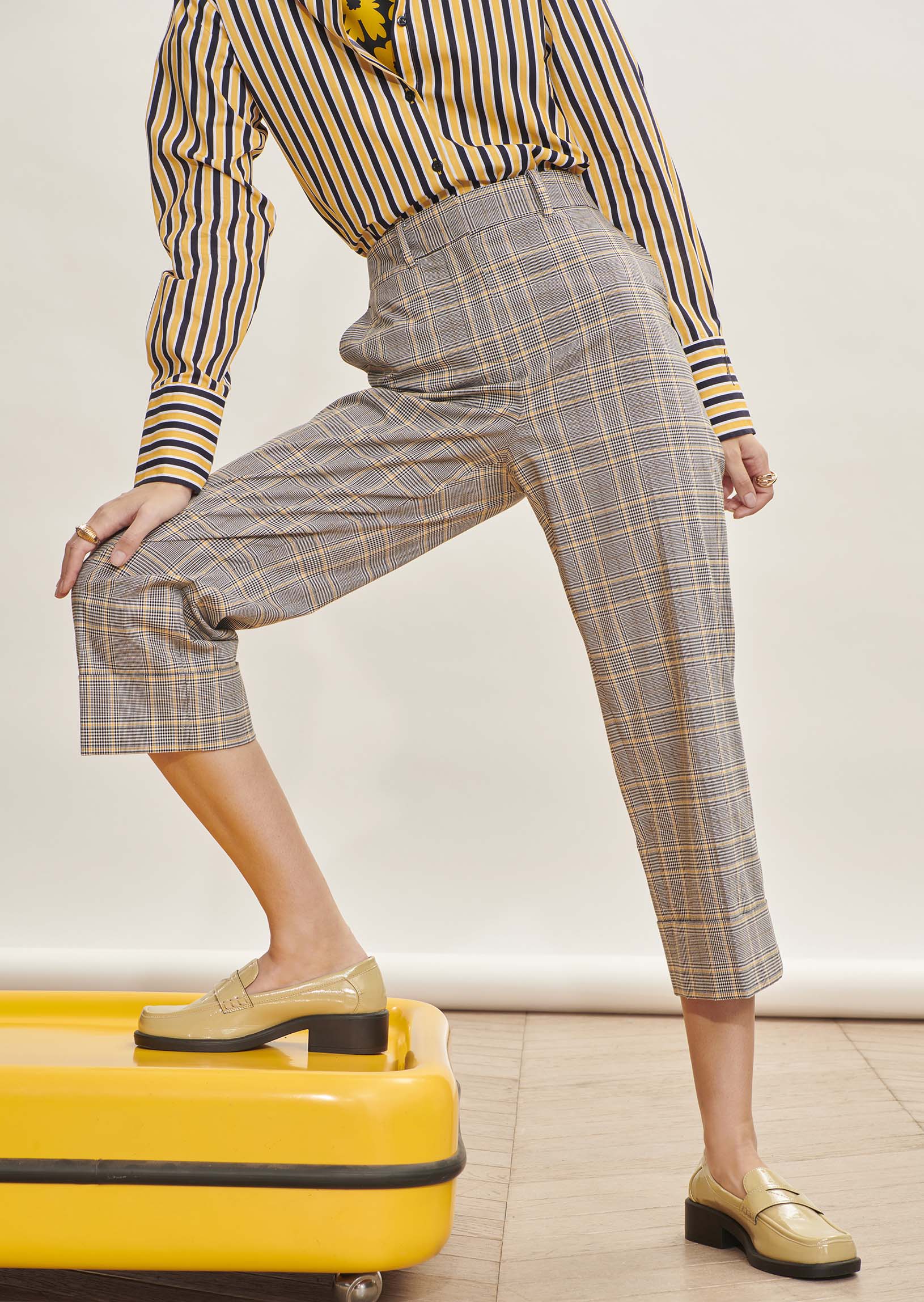 Pantalon Piper noir en tartan Faume - seconde main