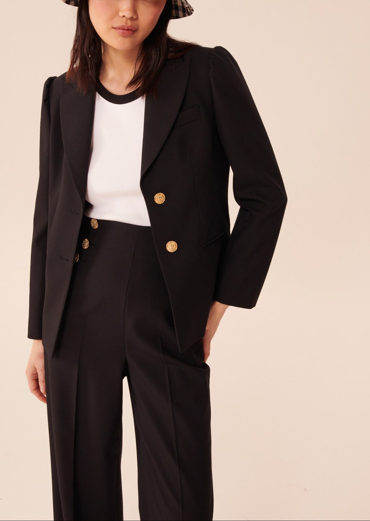 Veste Vitae noire en toile tailleur Faume - seconde main