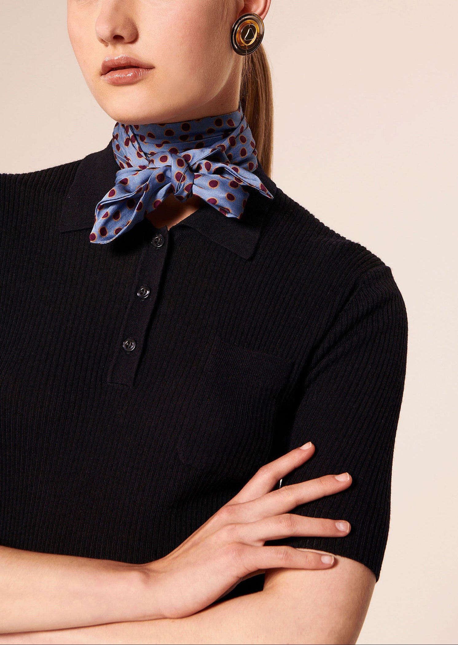 Pull Pam bleu nuit en laine merino Faume - seconde main