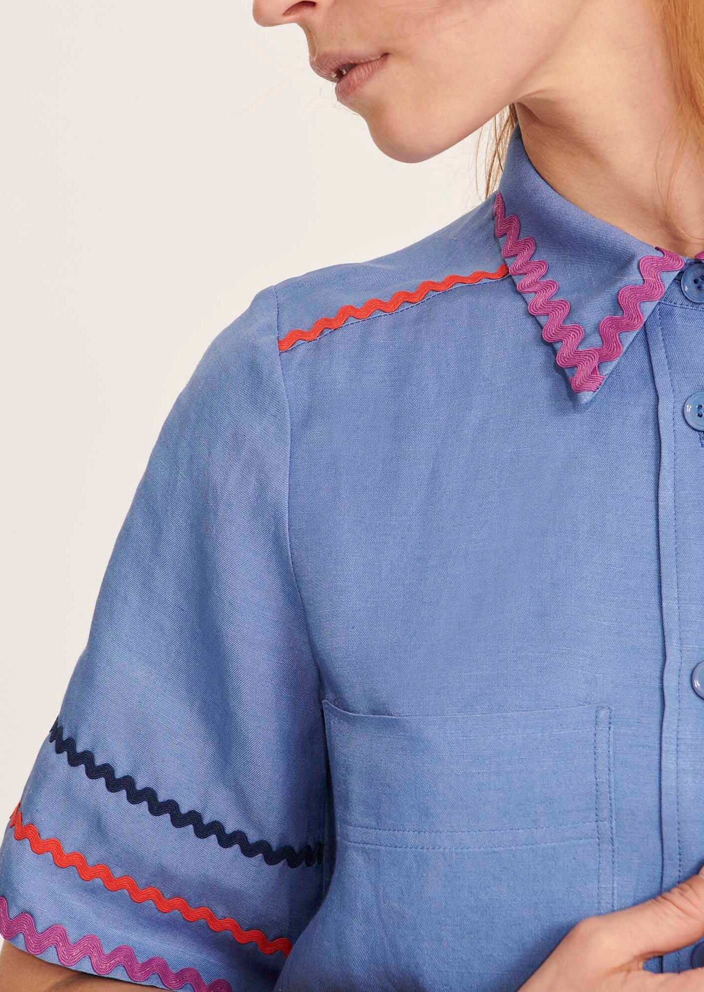 Chemise Cindy bleue en lin Faume - seconde main