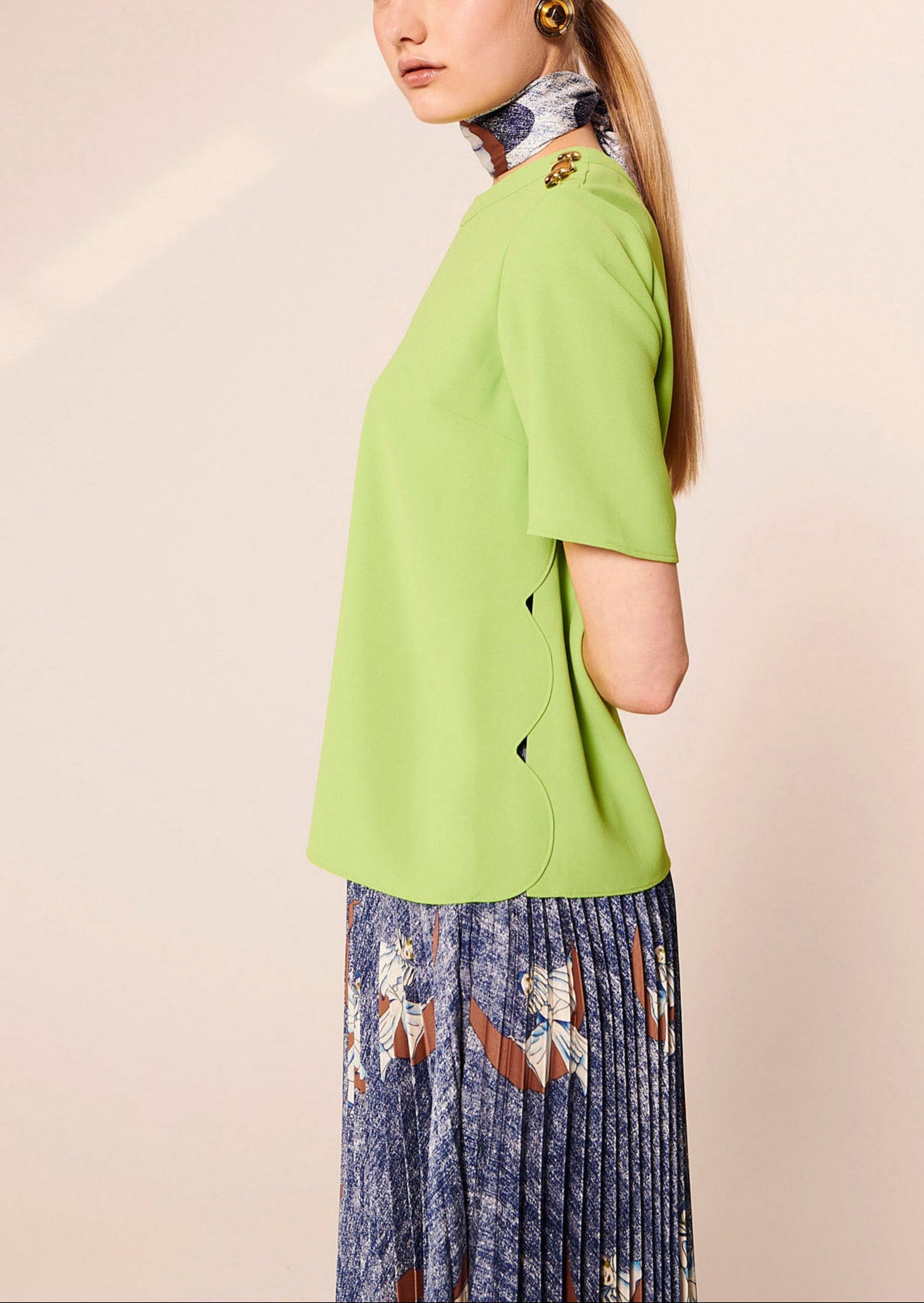 Top Tasha vert en crêpe Faume - seconde main