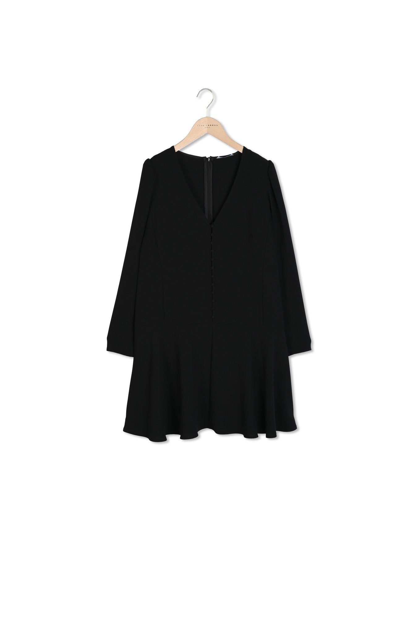 Robe Ruffie noire en crêpe Faume - seconde main
