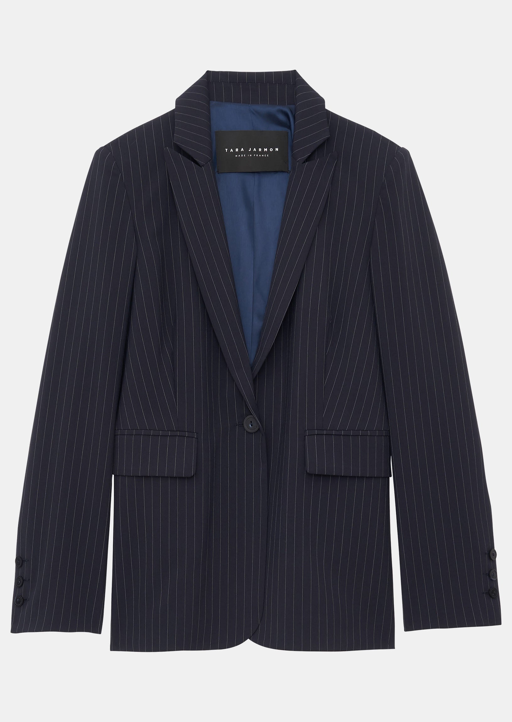 Veste Veroucha bleu nuit rayé Faume - seconde main