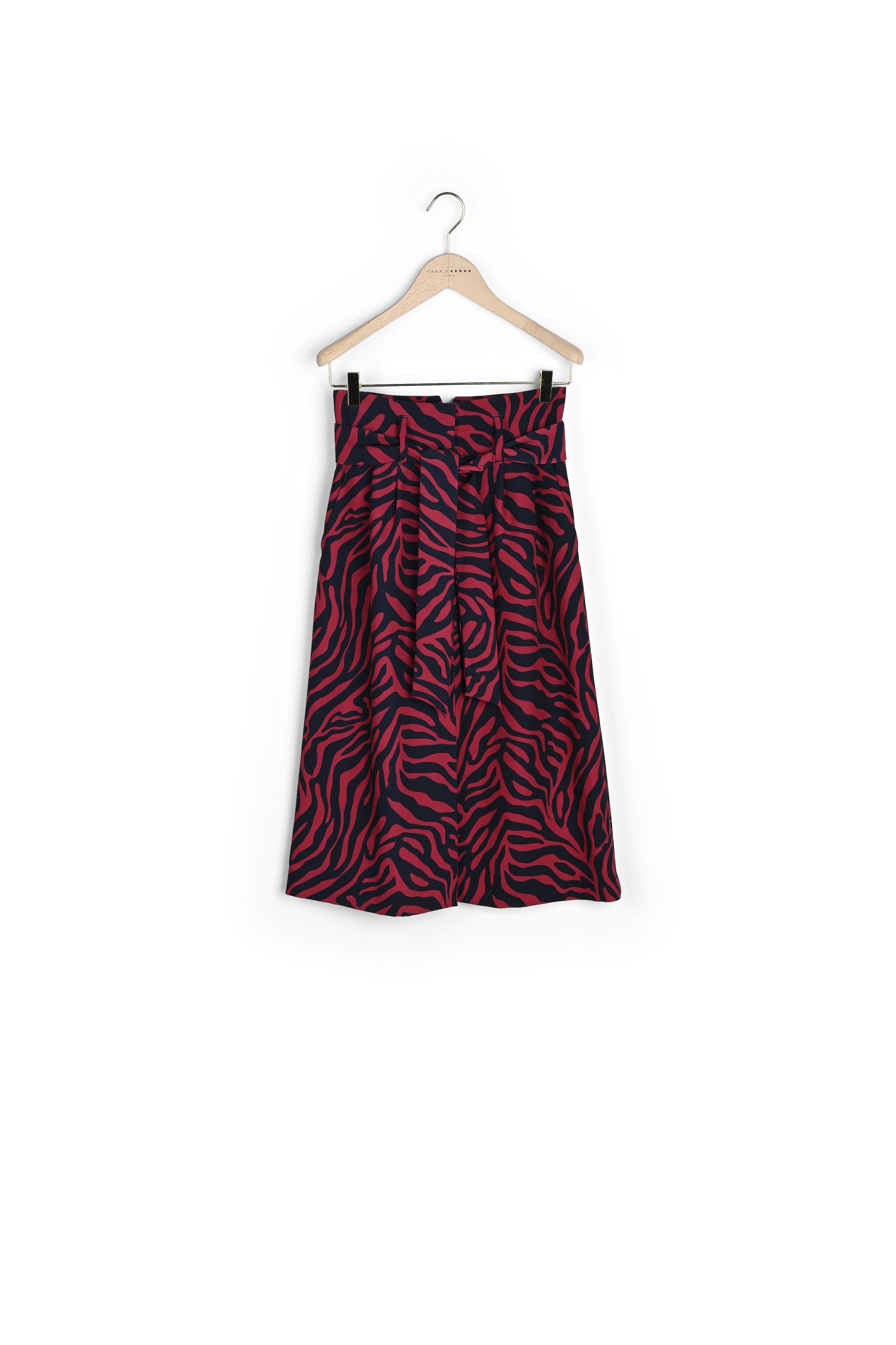 Jupe Janet bleu nuit imprimé zèbre rouge Faume - seconde main