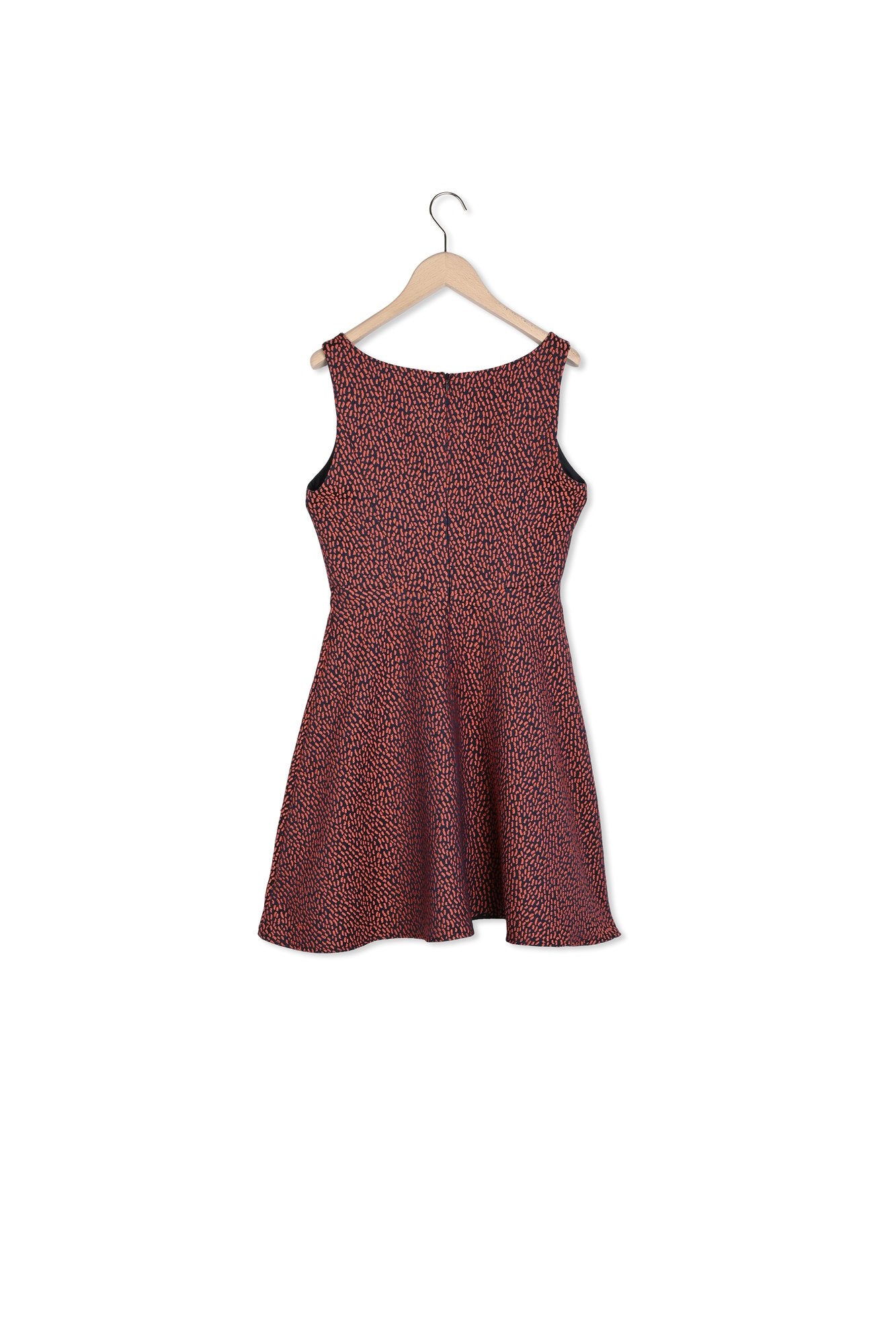 Robe courte bleu nuit en jacquard à pois Faume - seconde main