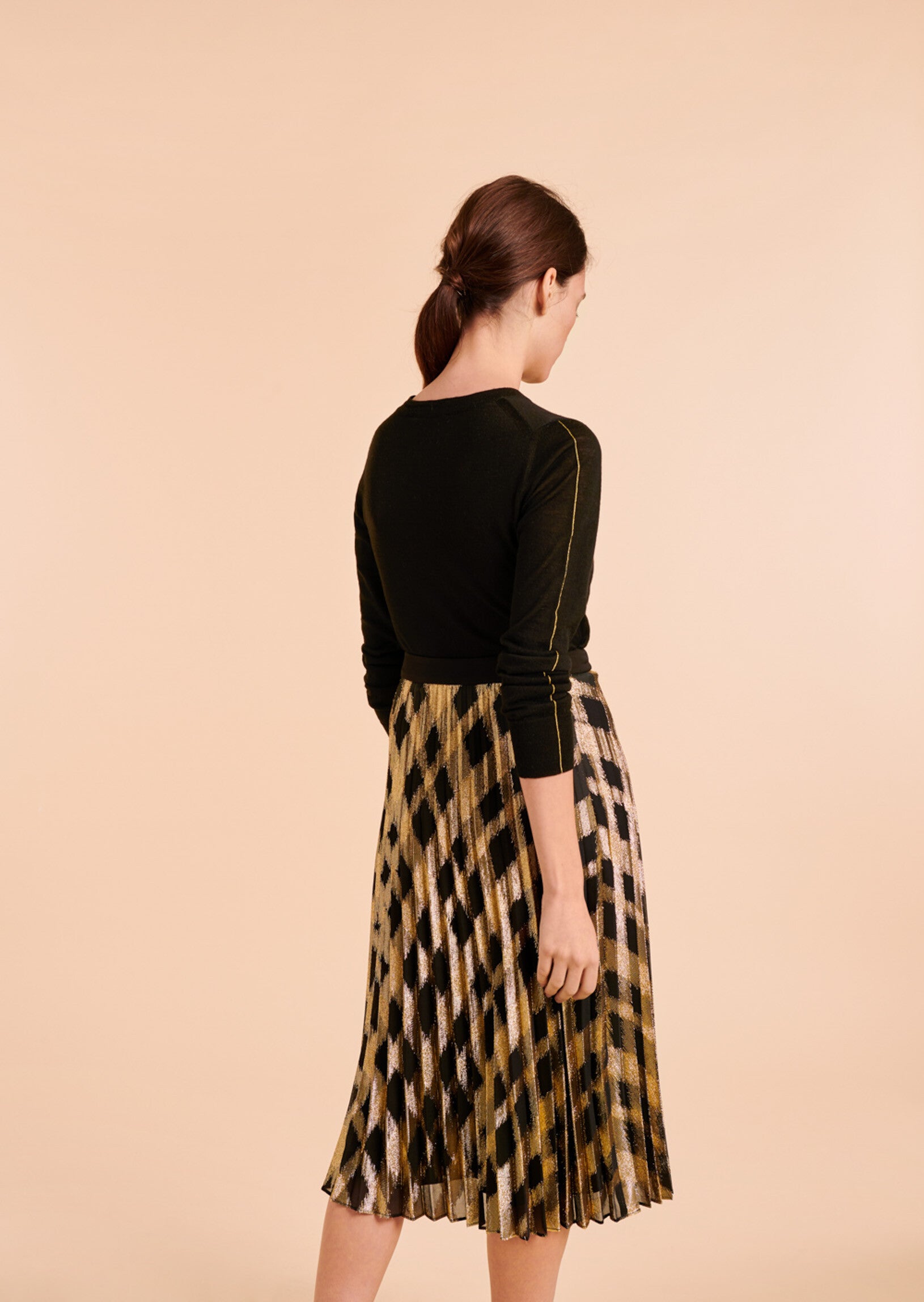 Jupe midi Jasmine en jacquard lurex Faume - seconde main