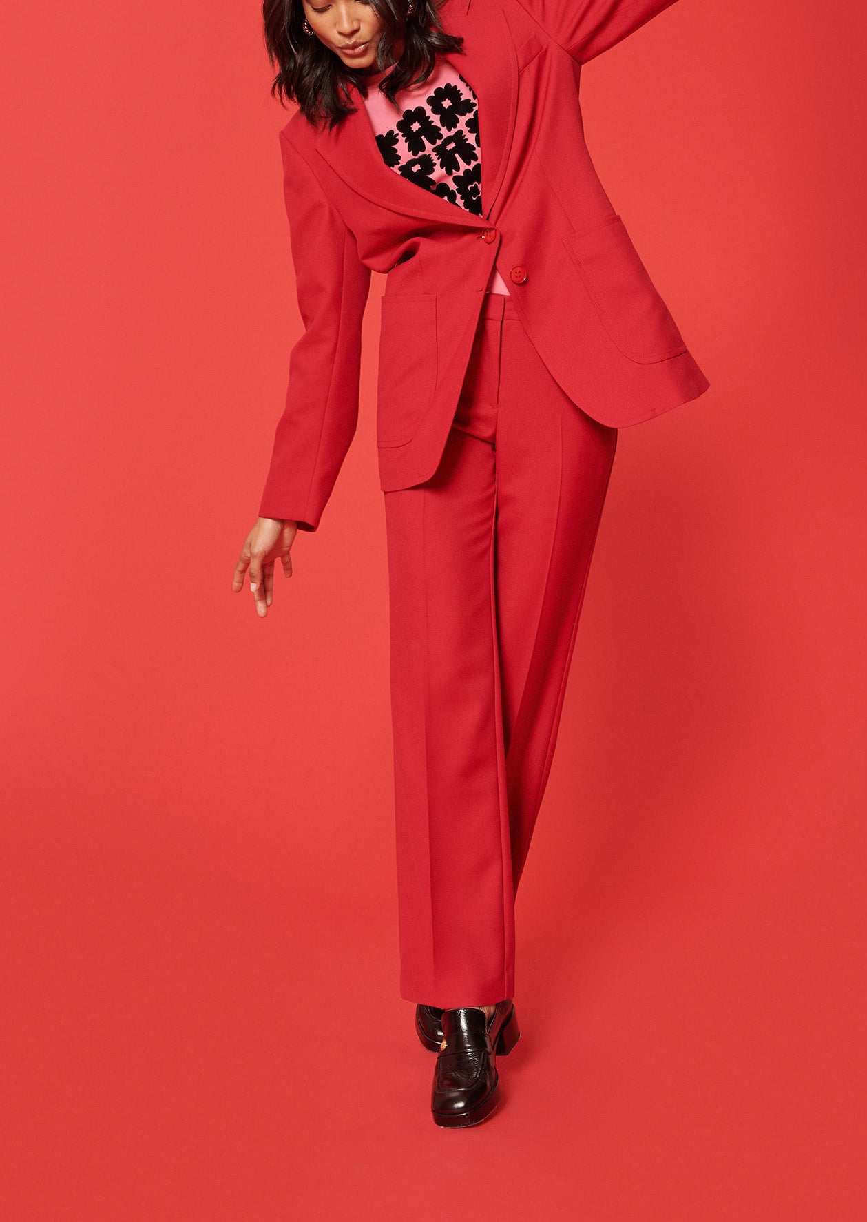 Pantalon Patti bordeaux en toile tailleur Faume - seconde main