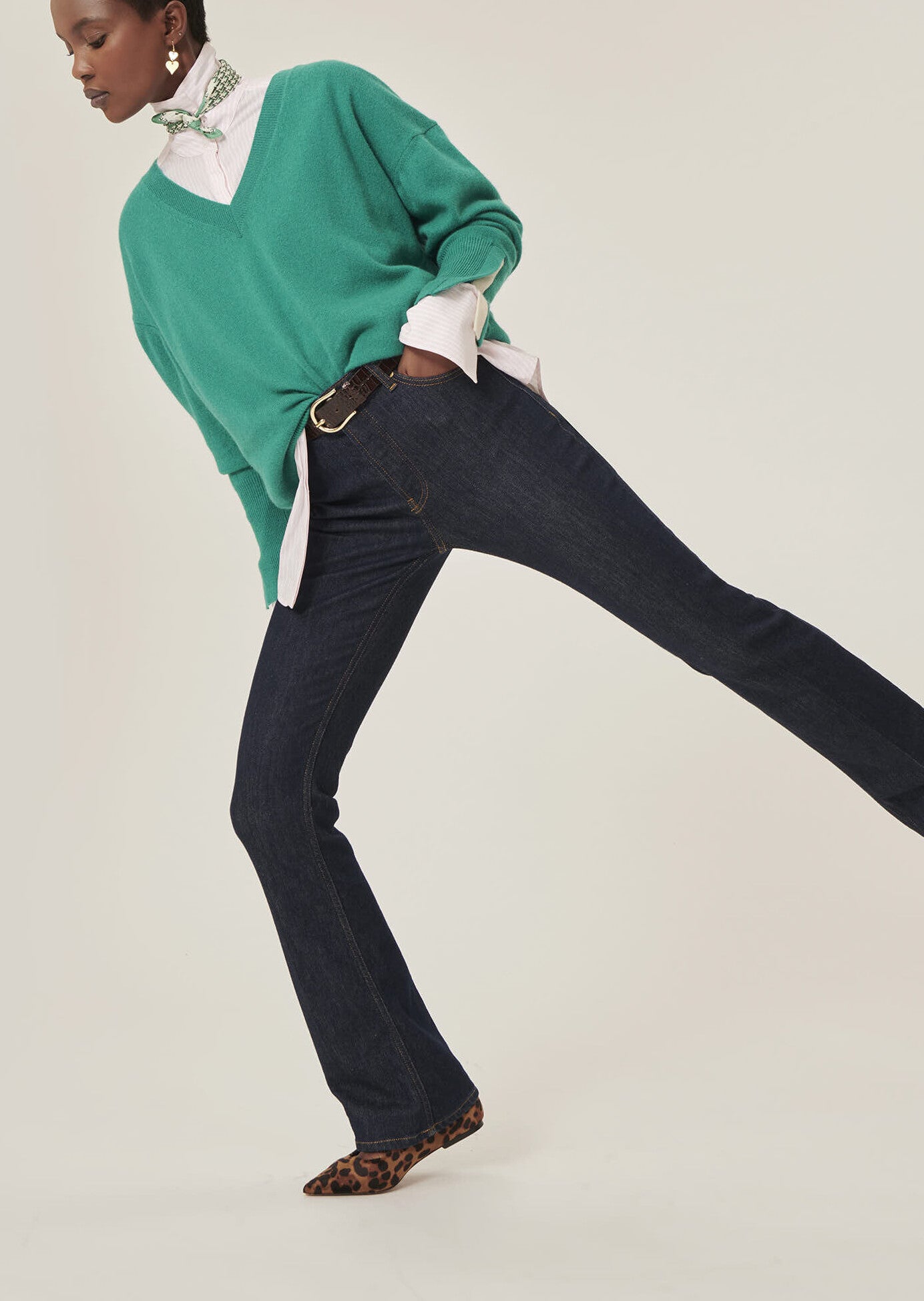 Pull Poudre émeraude en cachemire Faume - seconde main