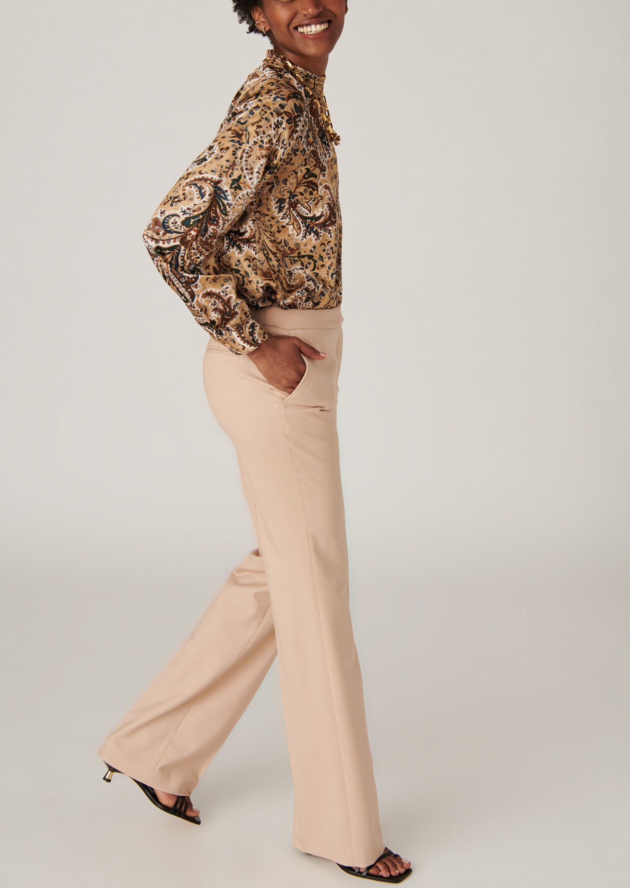 Pantalon Patti sable en laine Faume - seconde main