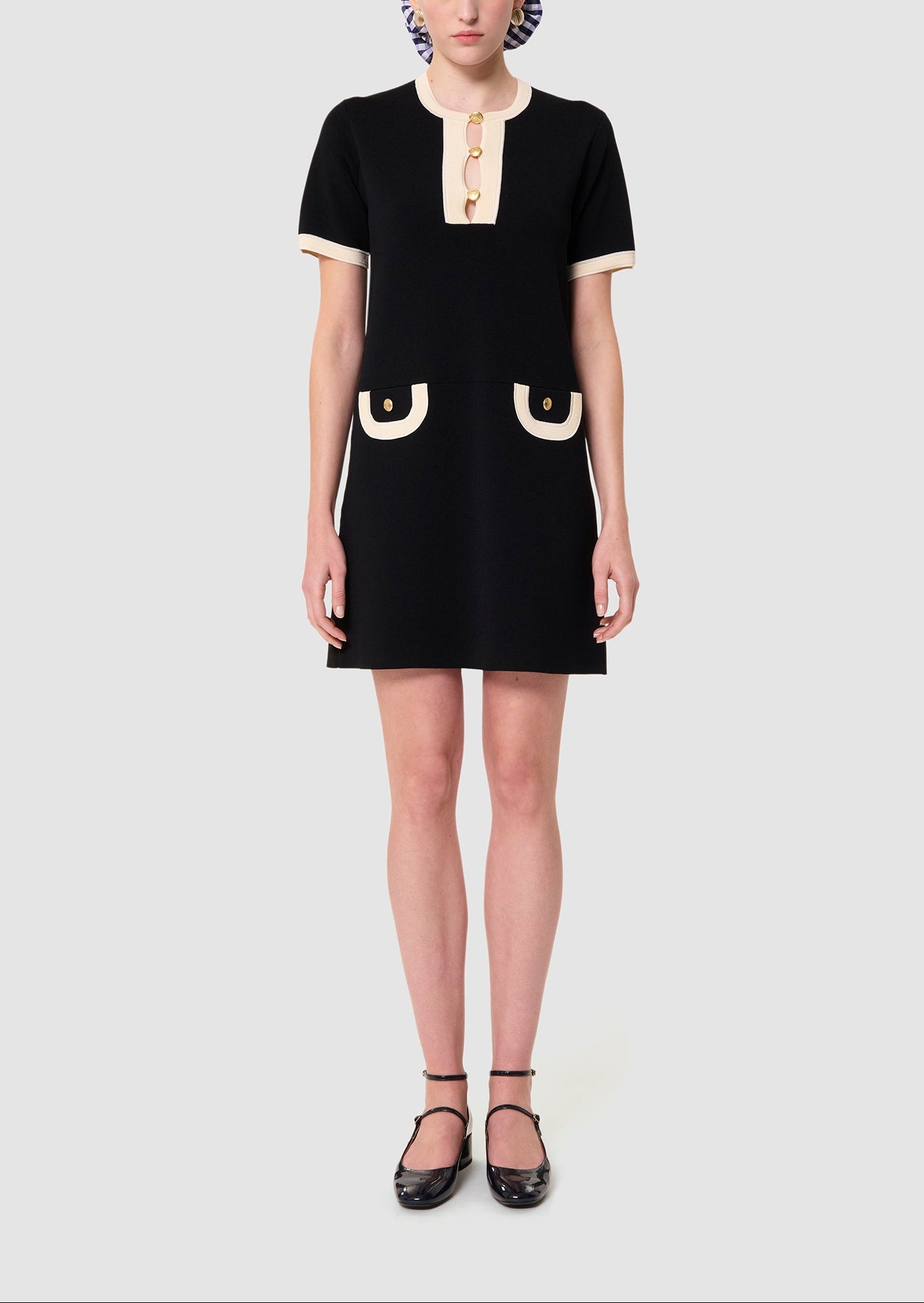 Robe bicolore nuit et écrue Roller Faume - seconde main