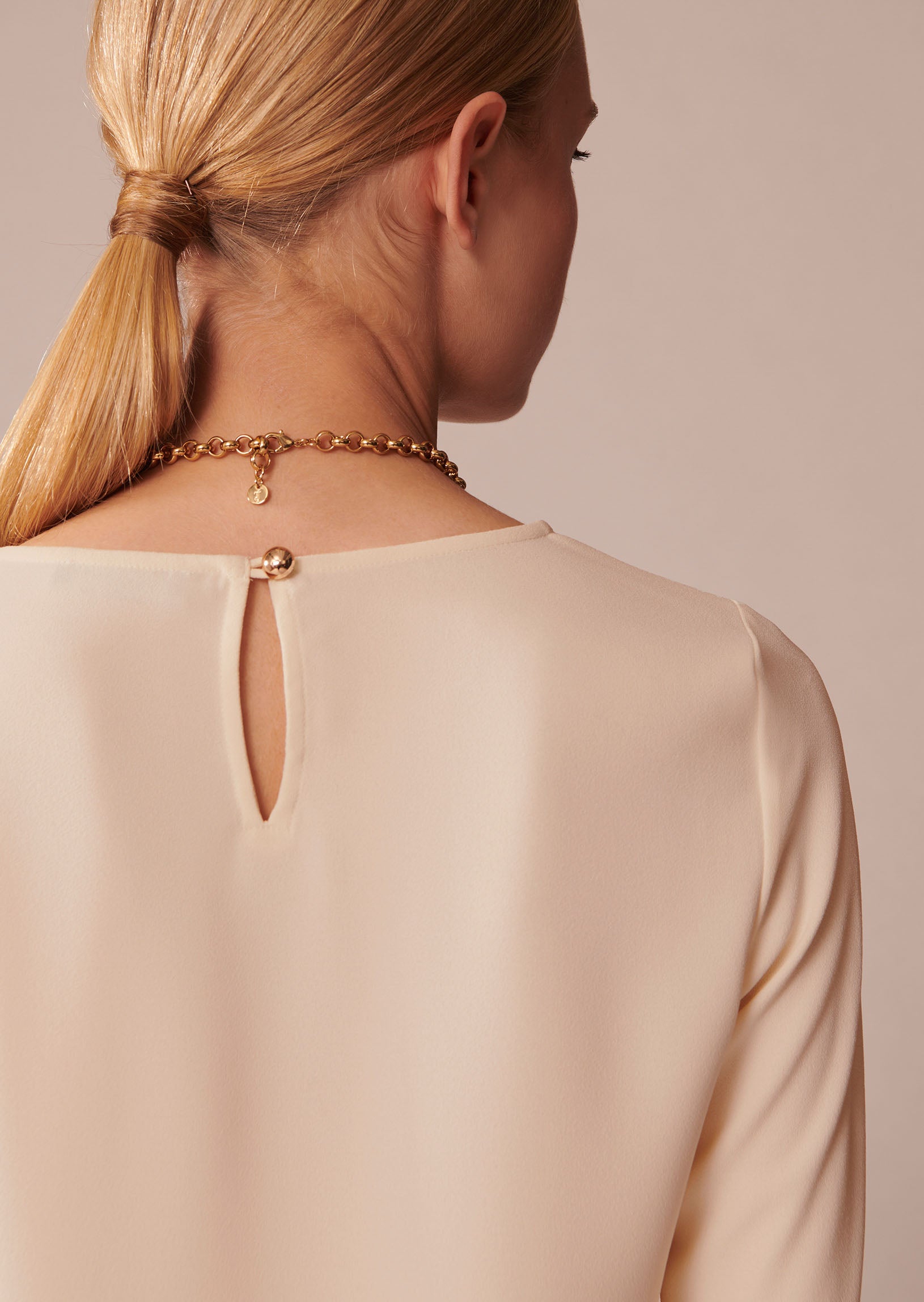 Top Teddy écrue en crêpe Faume - seconde main