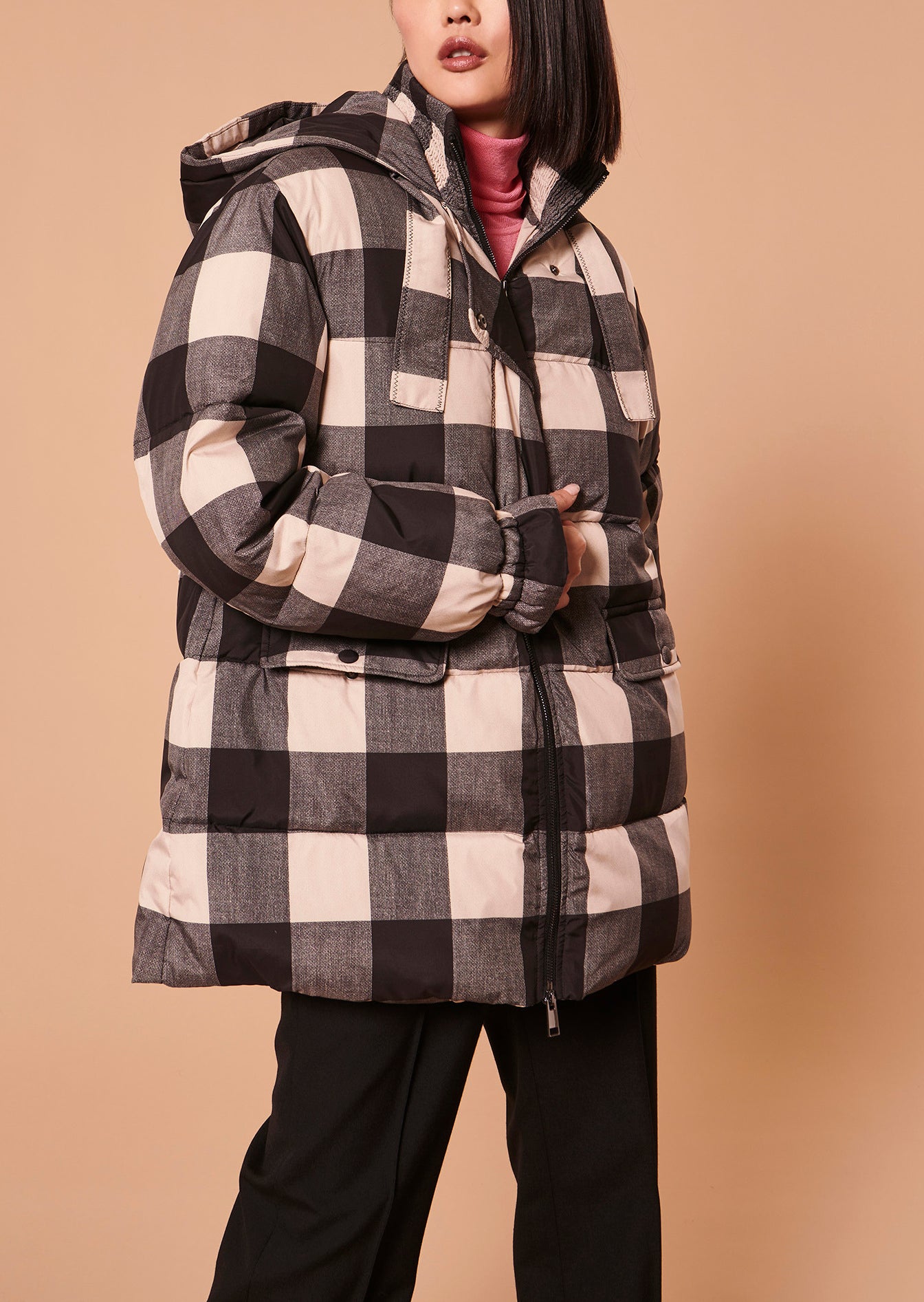 Doudoune Daphne noire en vichy matelassée Faume - seconde main