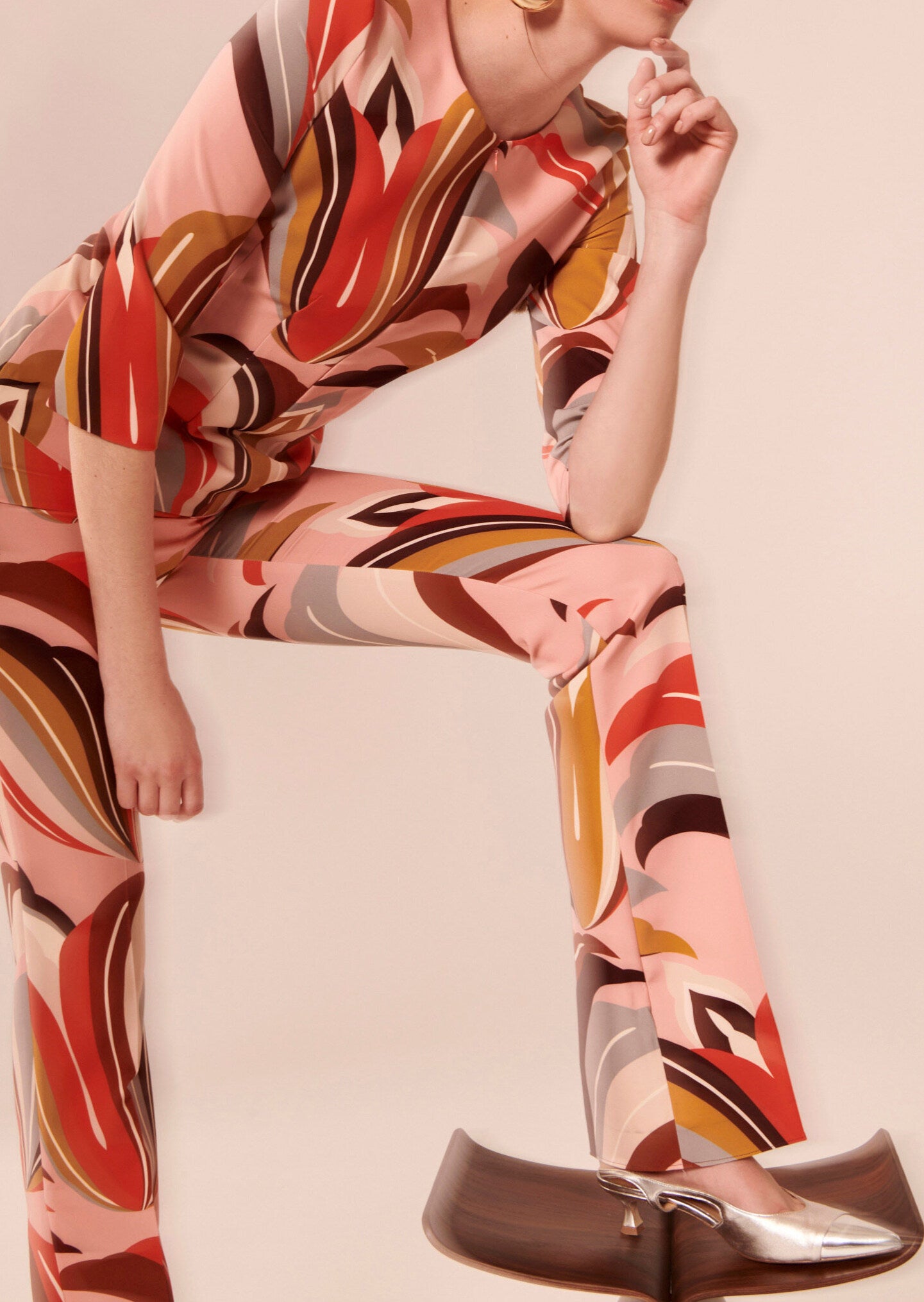 Top Tina marron imprimé graphique Faume - seconde main