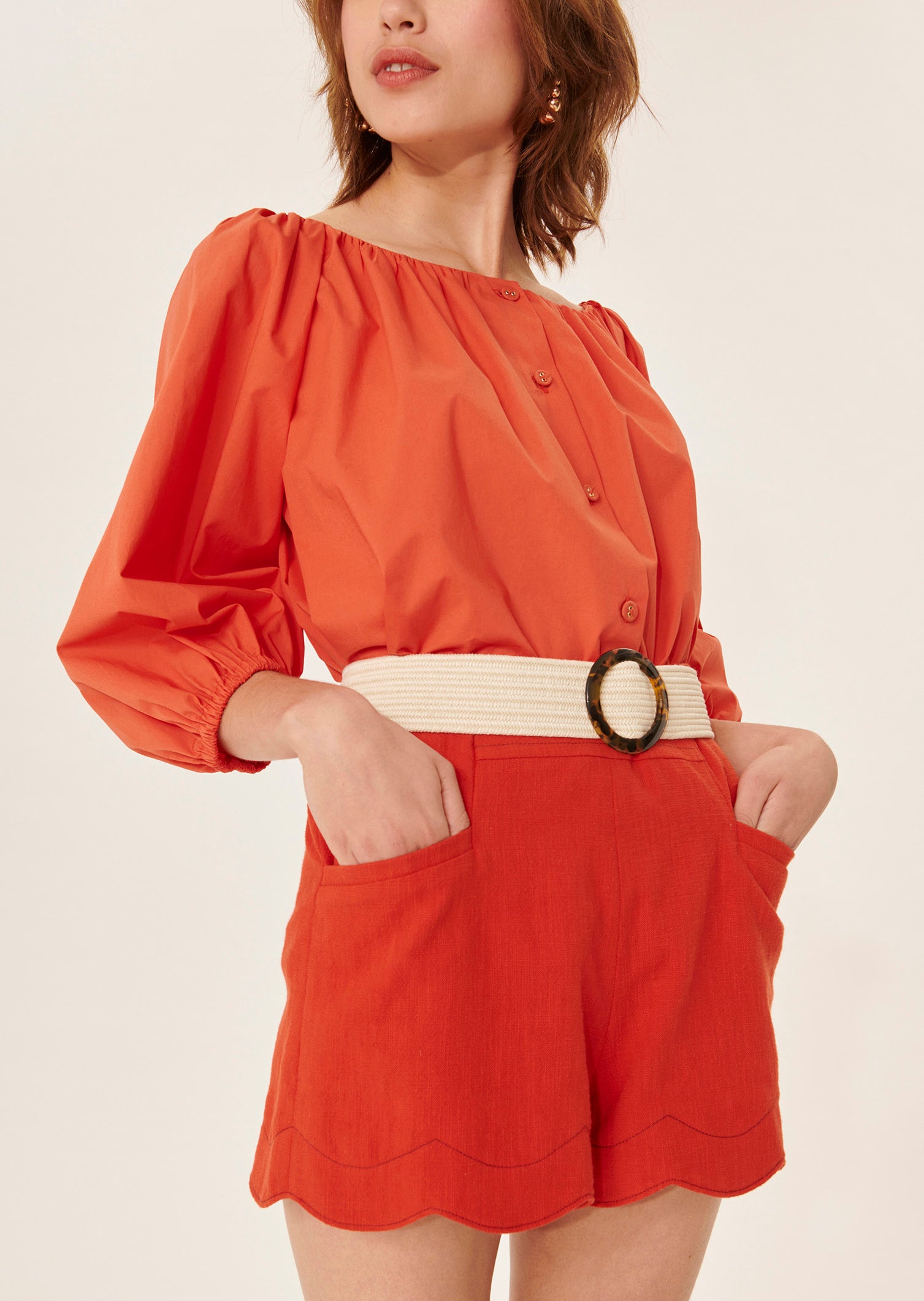 Chemise Cuba rouge en popeline Faume - seconde main