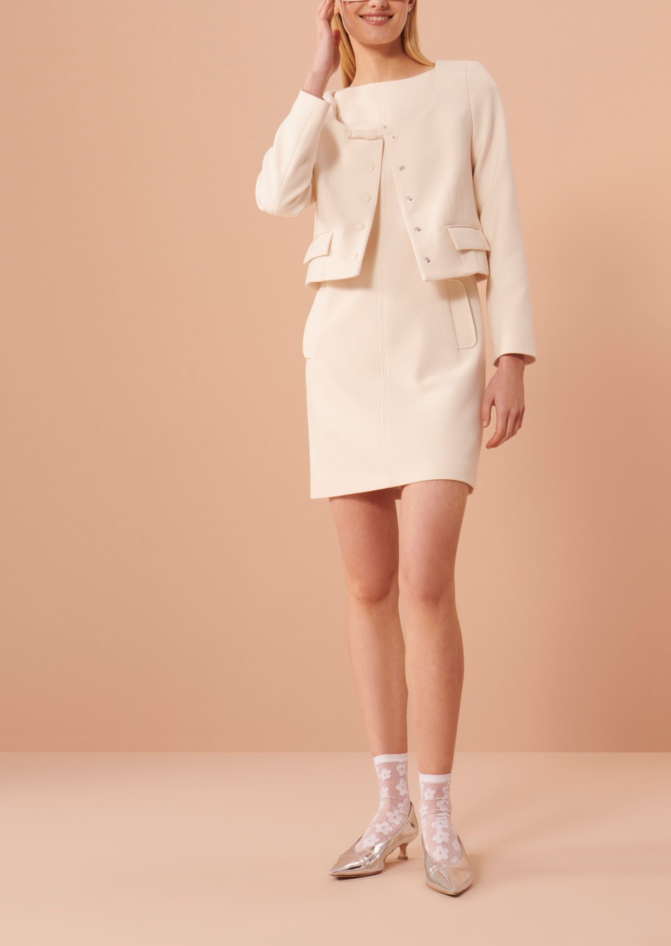 Robe Rumba écrue en toile double Faume - seconde main