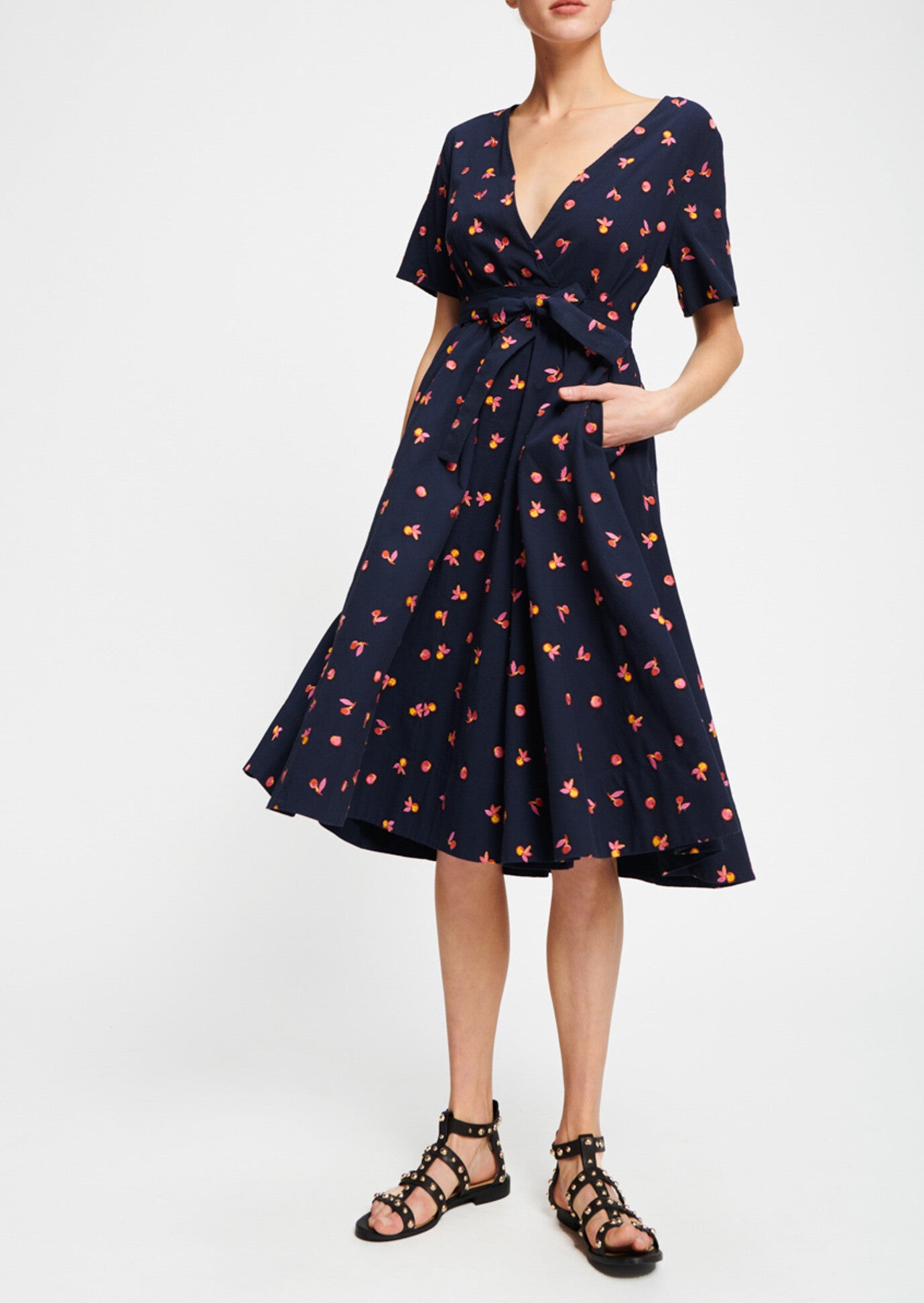 Robe bleu nuit à motifs Faume - seconde main