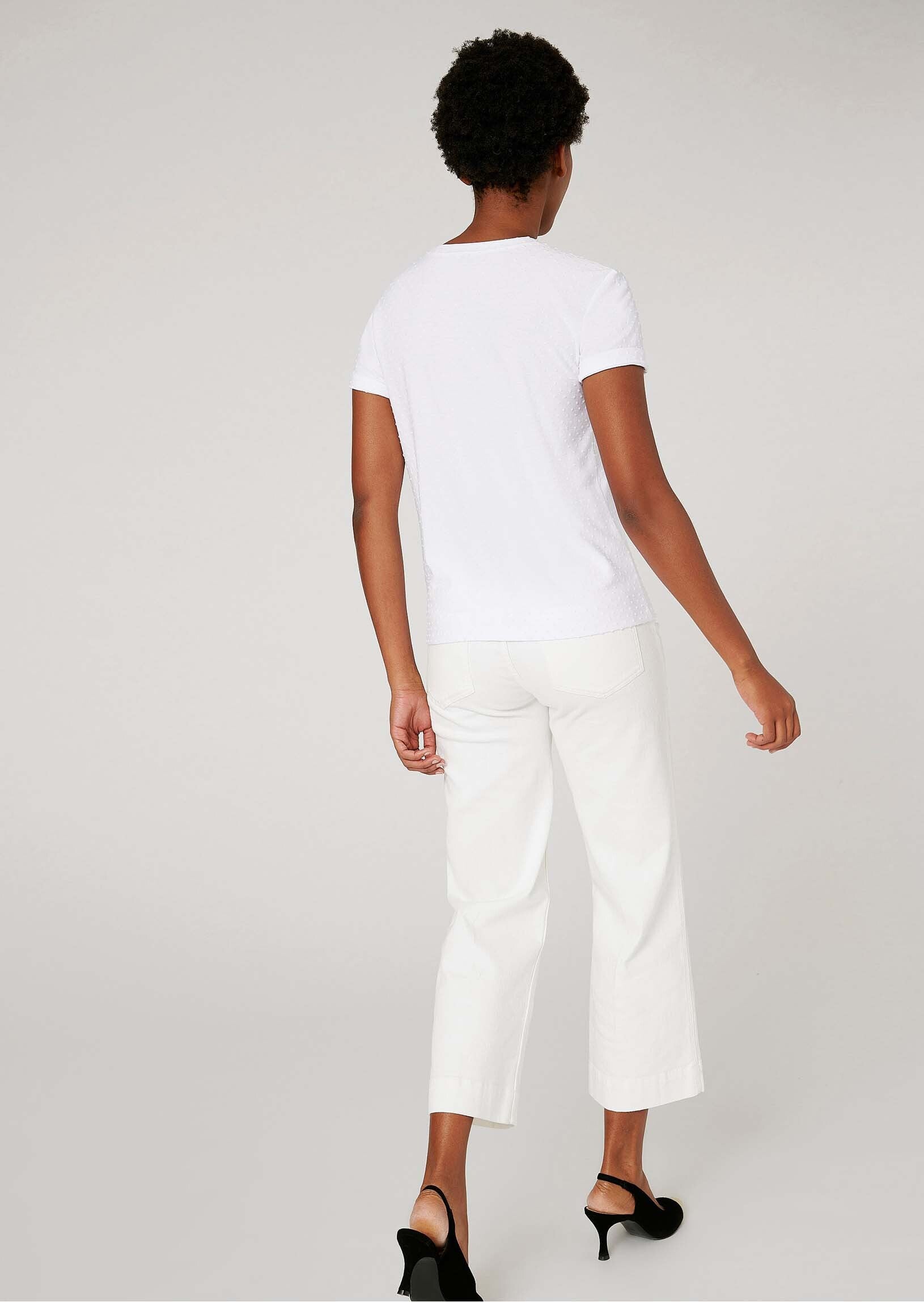 T-shirt Tere blanc en jersey plumetis Faume - seconde main