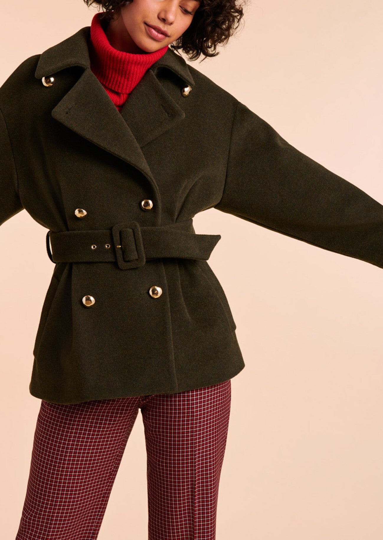 Manteau Marilyn kaki en laine Faume - seconde main