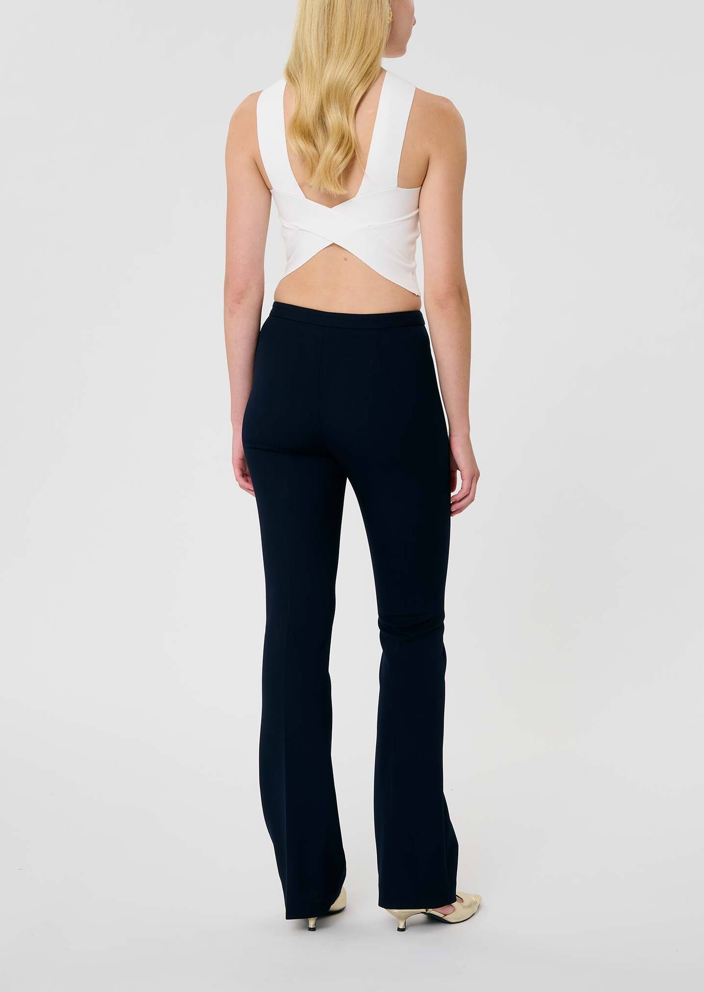 Pantalon bleu nuit en toile double Peyton Faume - seconde main