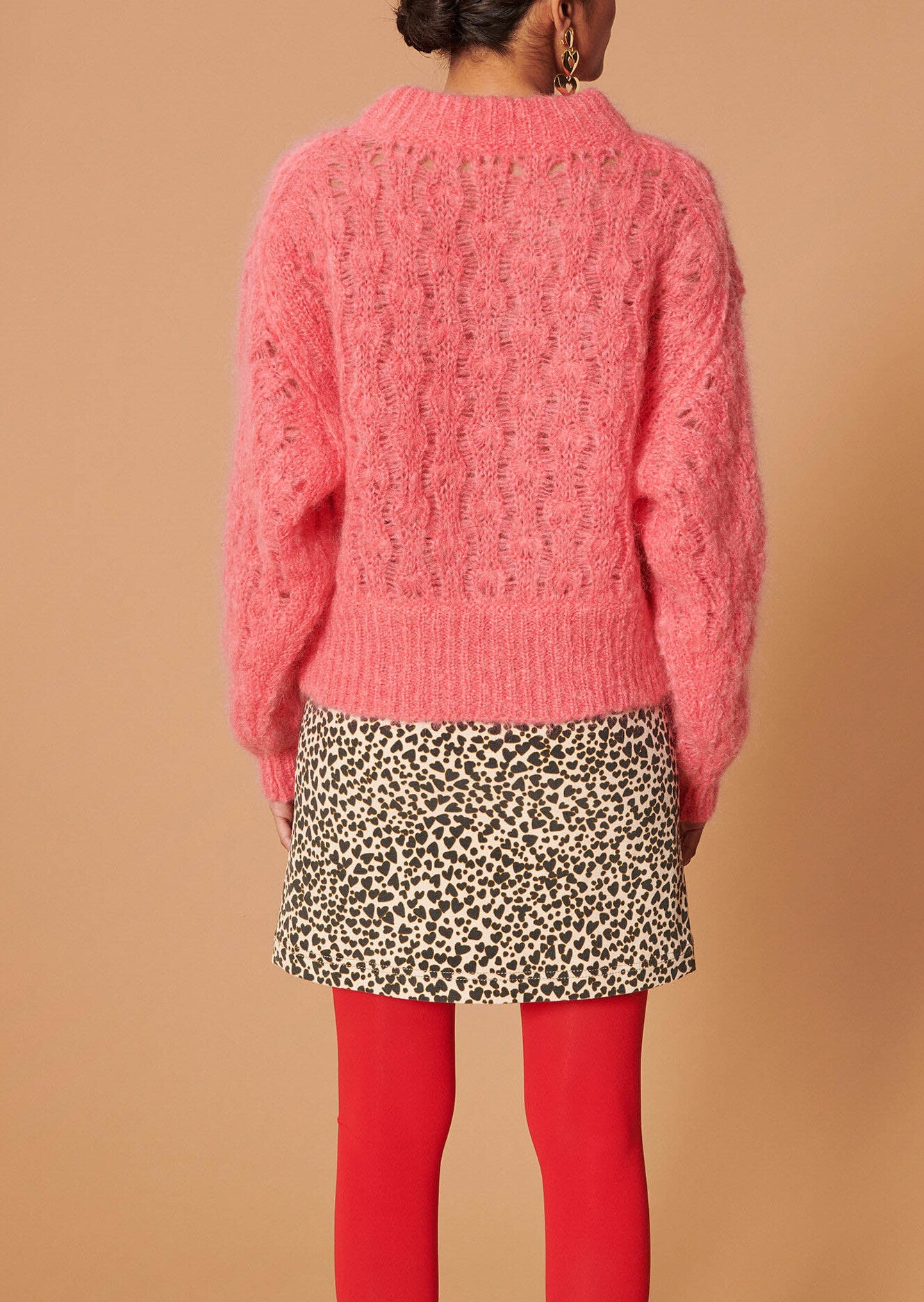 Pull Parasol rose en mohair Faume - seconde main