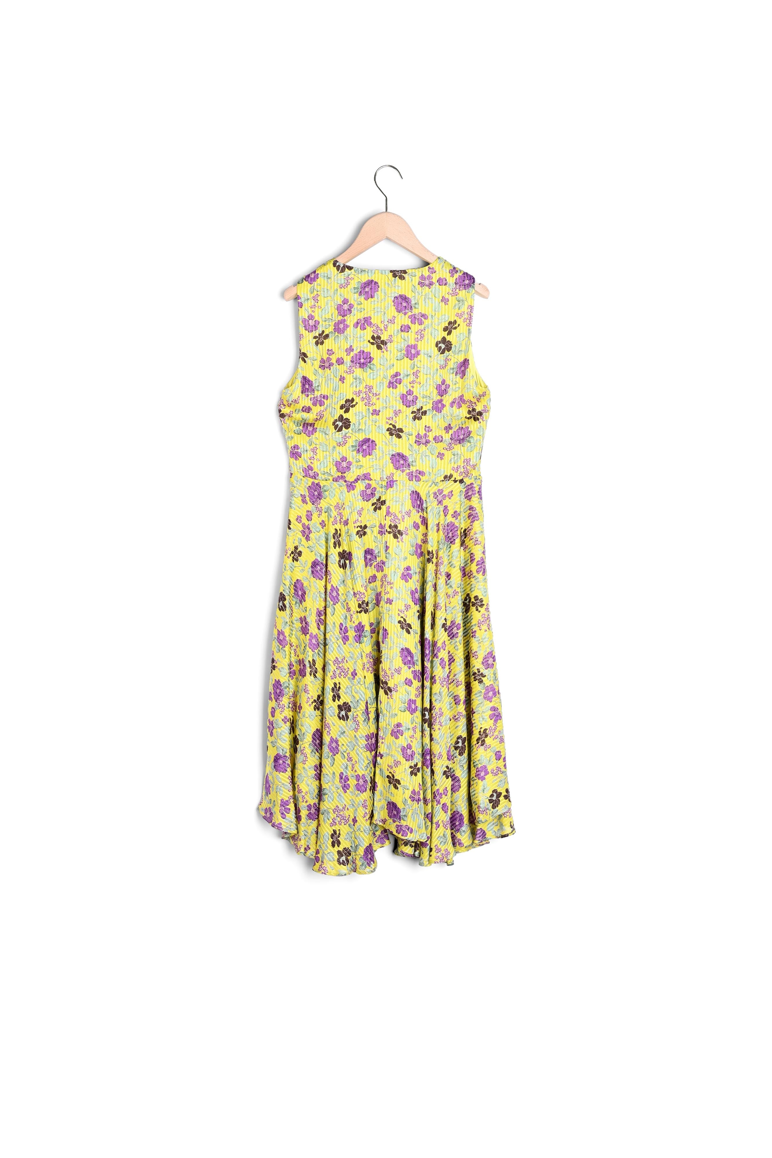 Robe Rambuteau imprimé fleurs lurex jaune Faume - seconde main