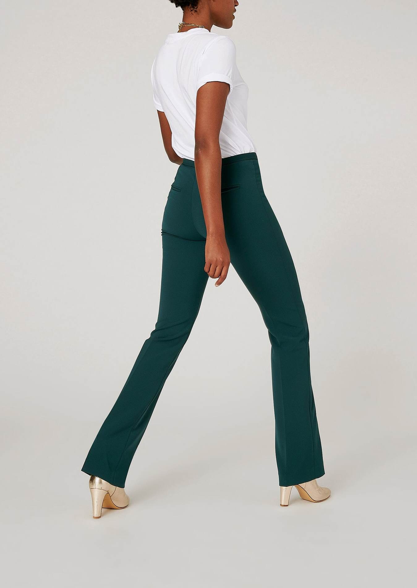 Pantalon Paiva en tailleur stretch vert bouteille Faume - seconde main