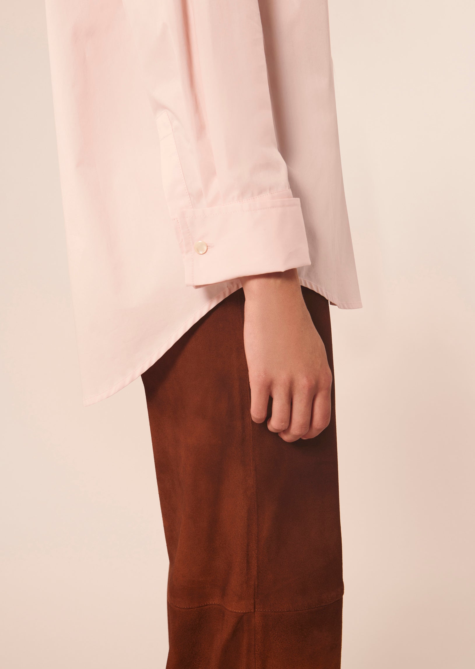 Chemise Carlina rose pâle en popeline Faume - seconde main