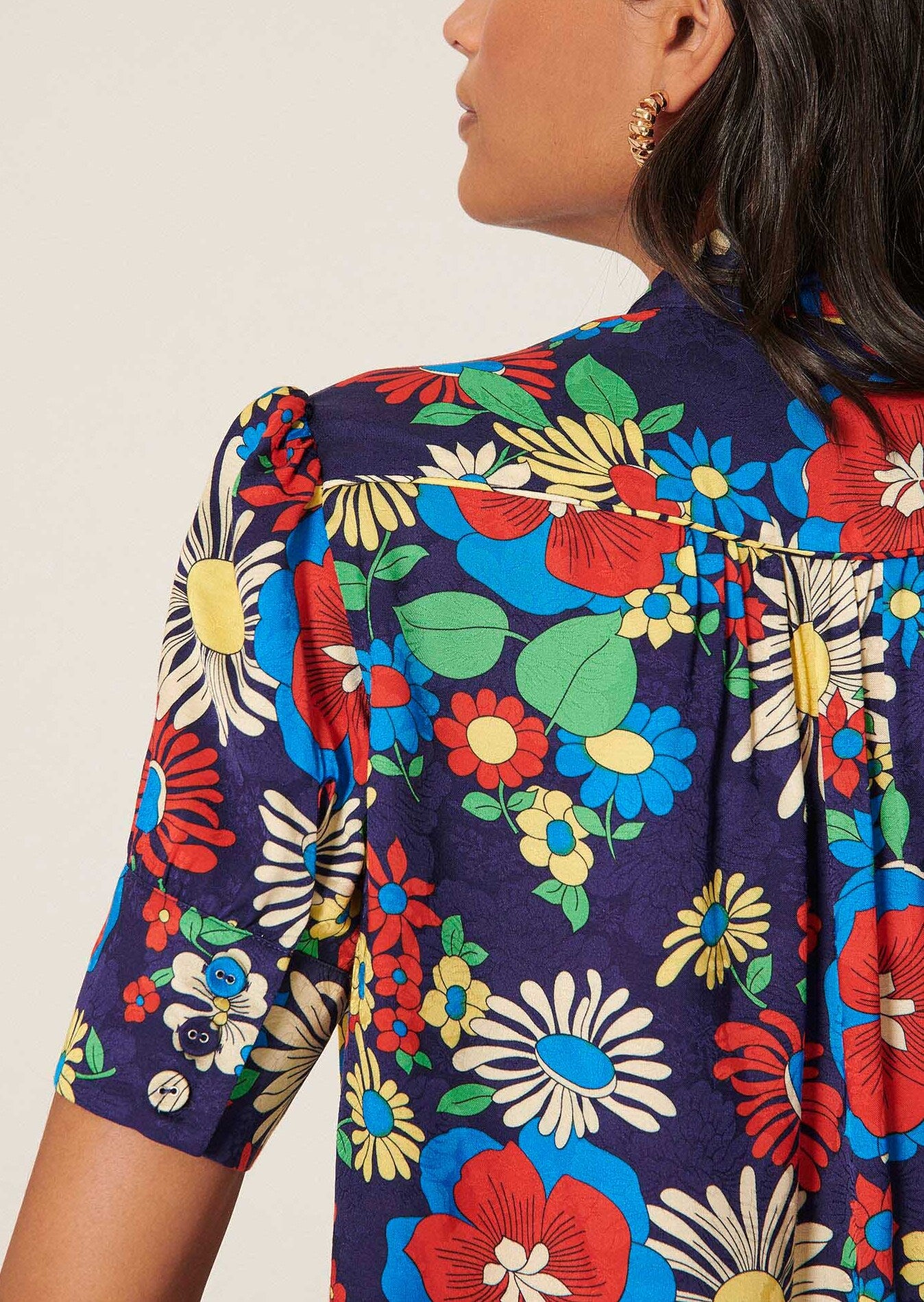 Top Tonia bleu imprimé fleurs Faume - seconde main