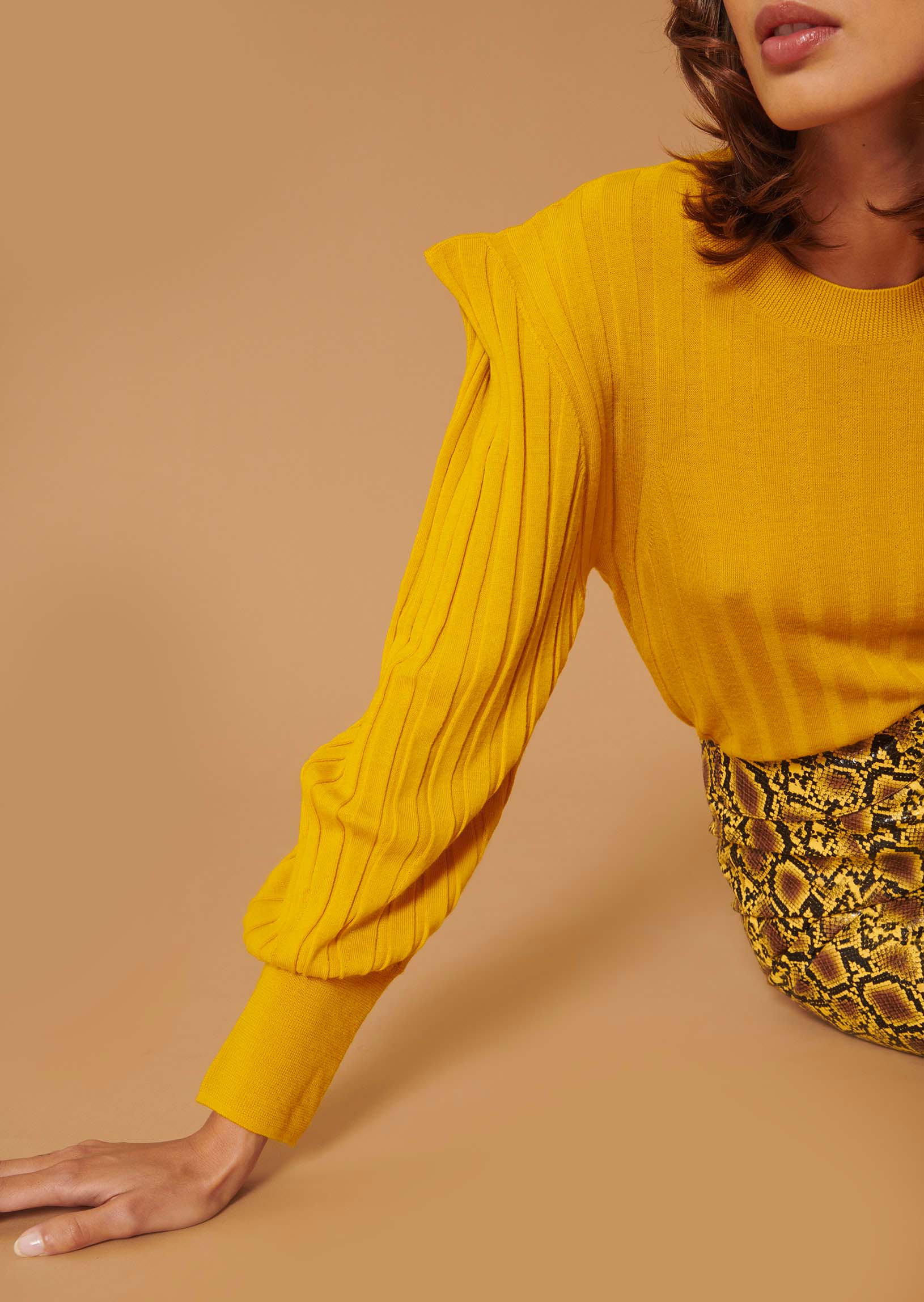 Pull Palatine jaune en laine merinos Faume - seconde main