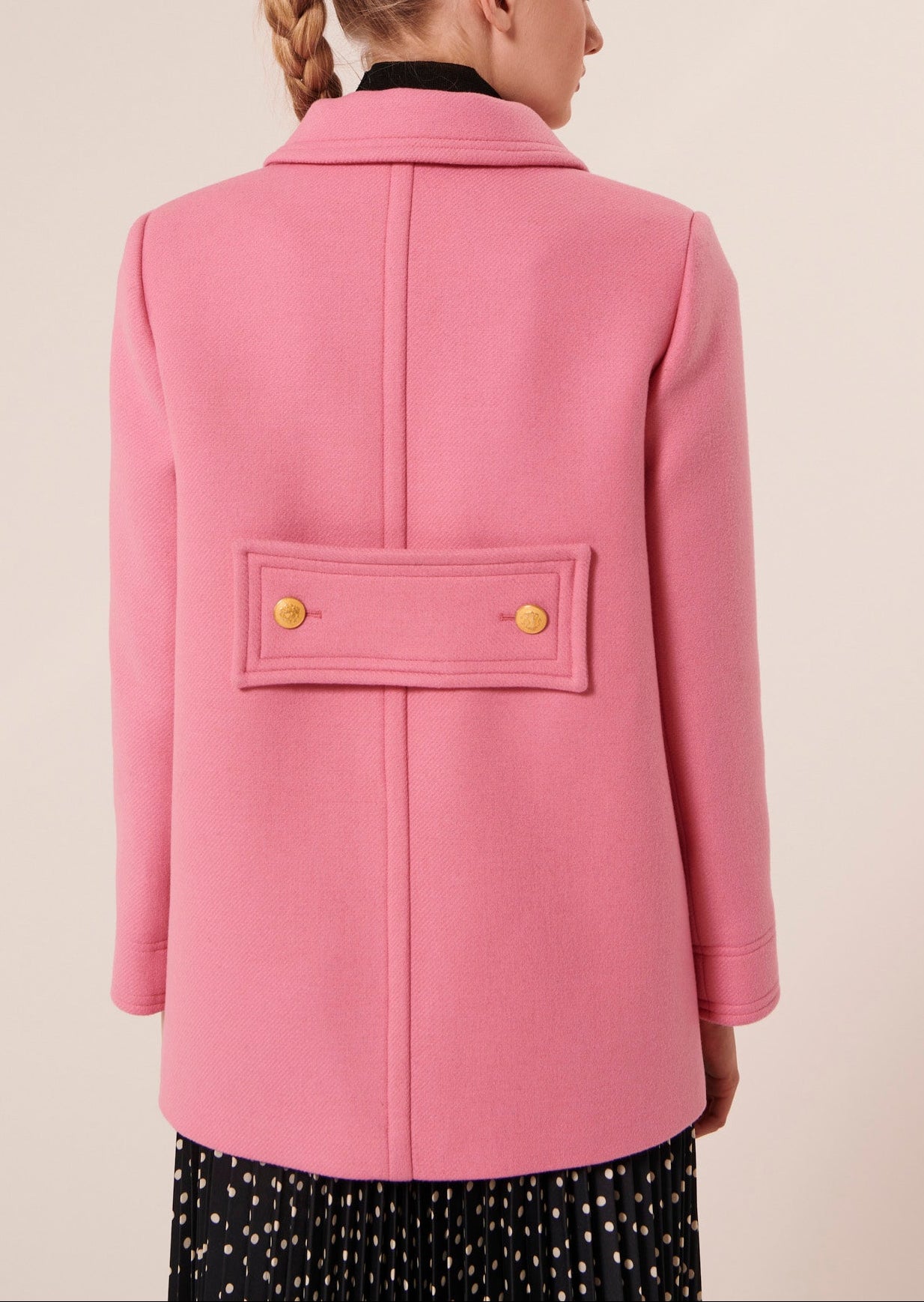 Manteau Marc rose en drap caban Faume - seconde main