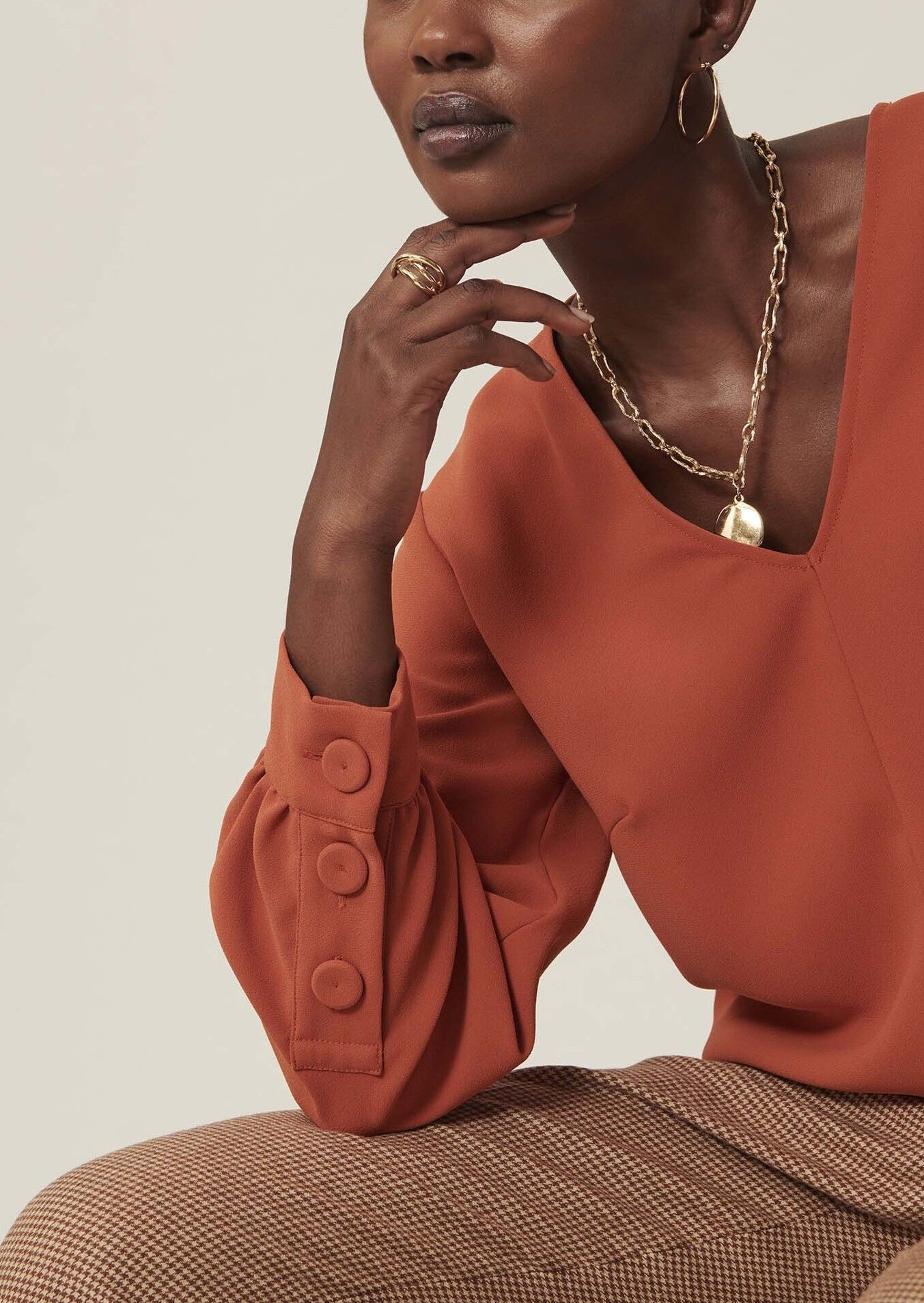 Blouse Taddeus orange en crêpe Faume - seconde main