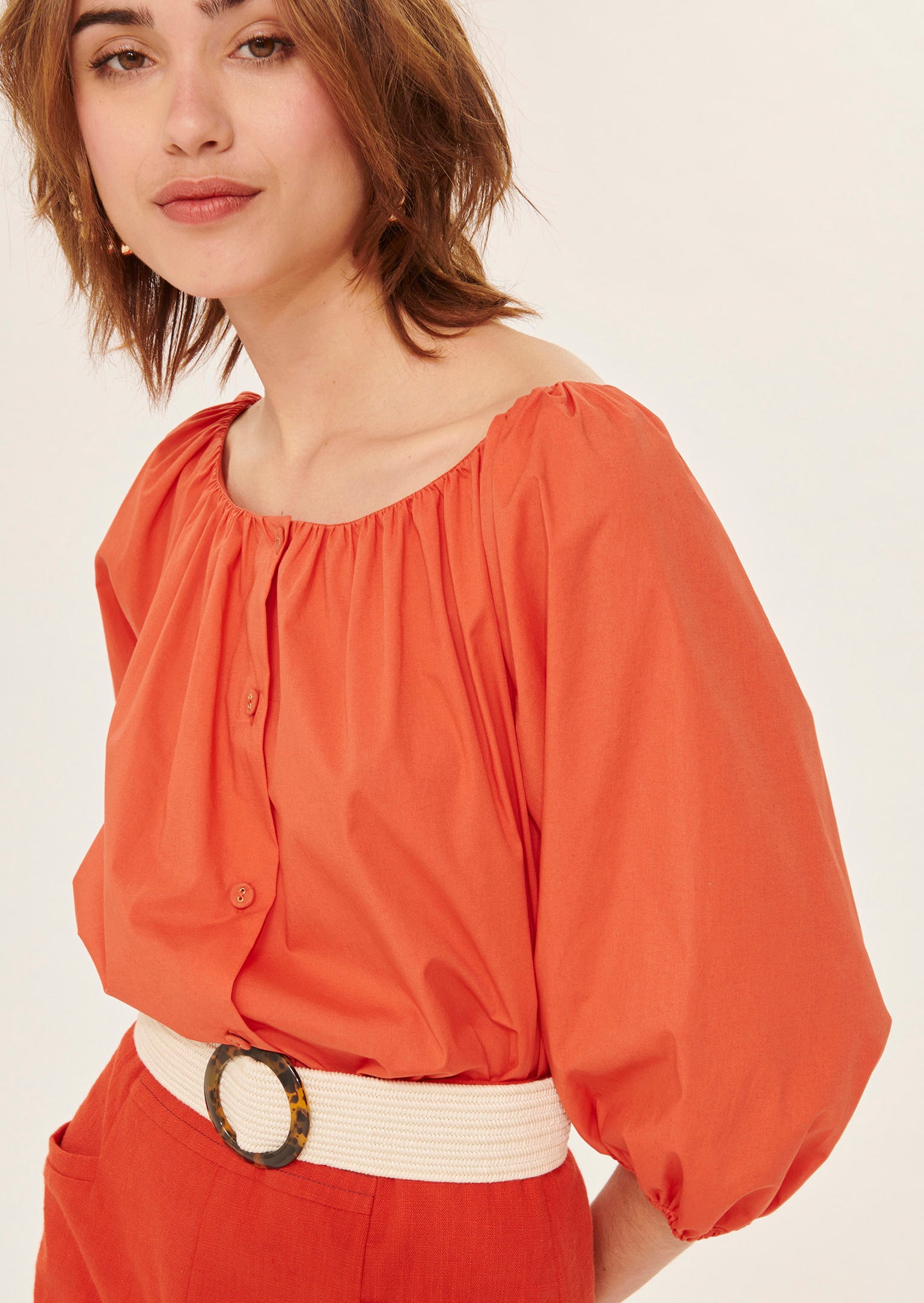 Chemise Cuba rouge en popeline Faume - seconde main