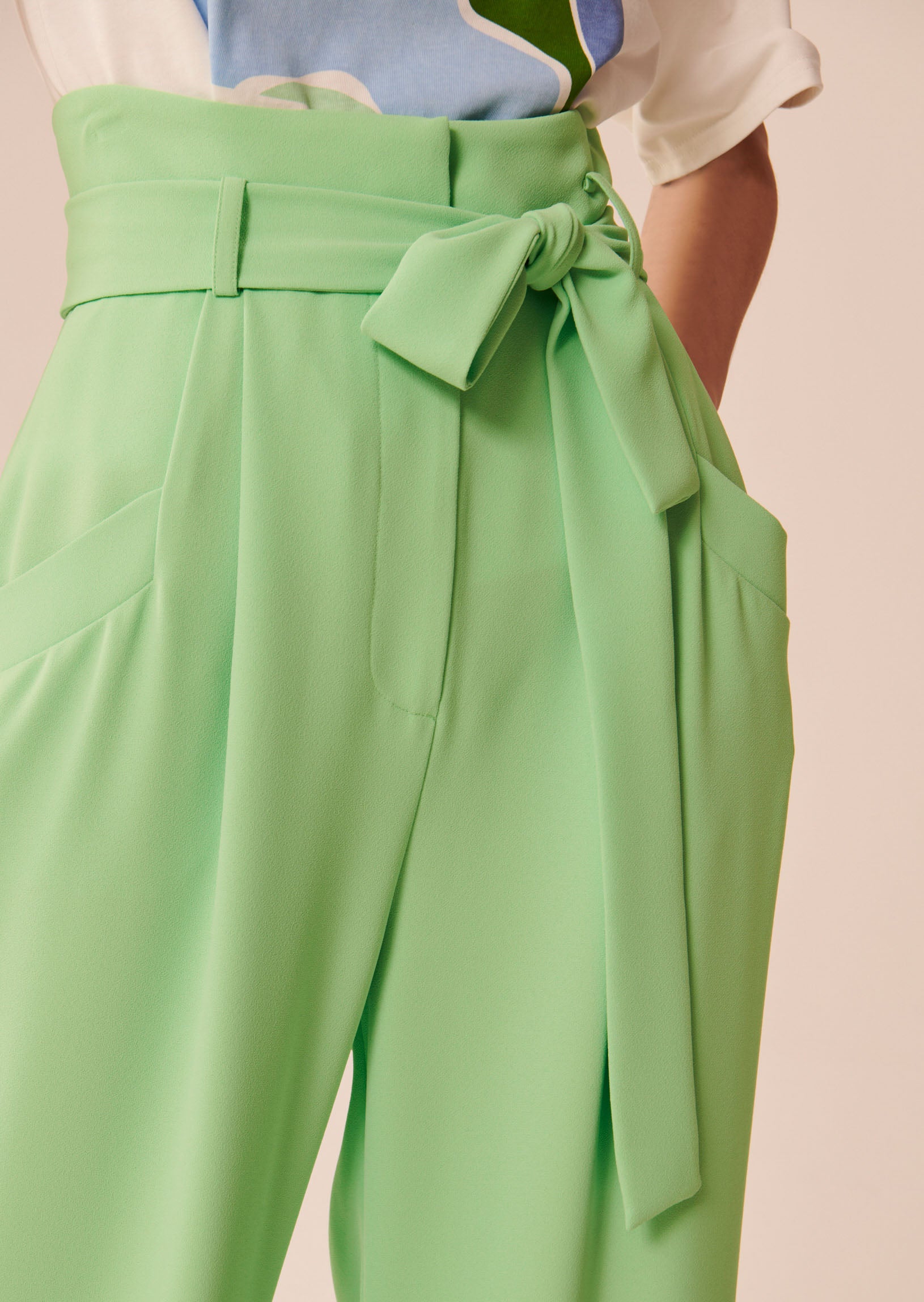 Pantalon Pyla vert en crêpe Faume - seconde main