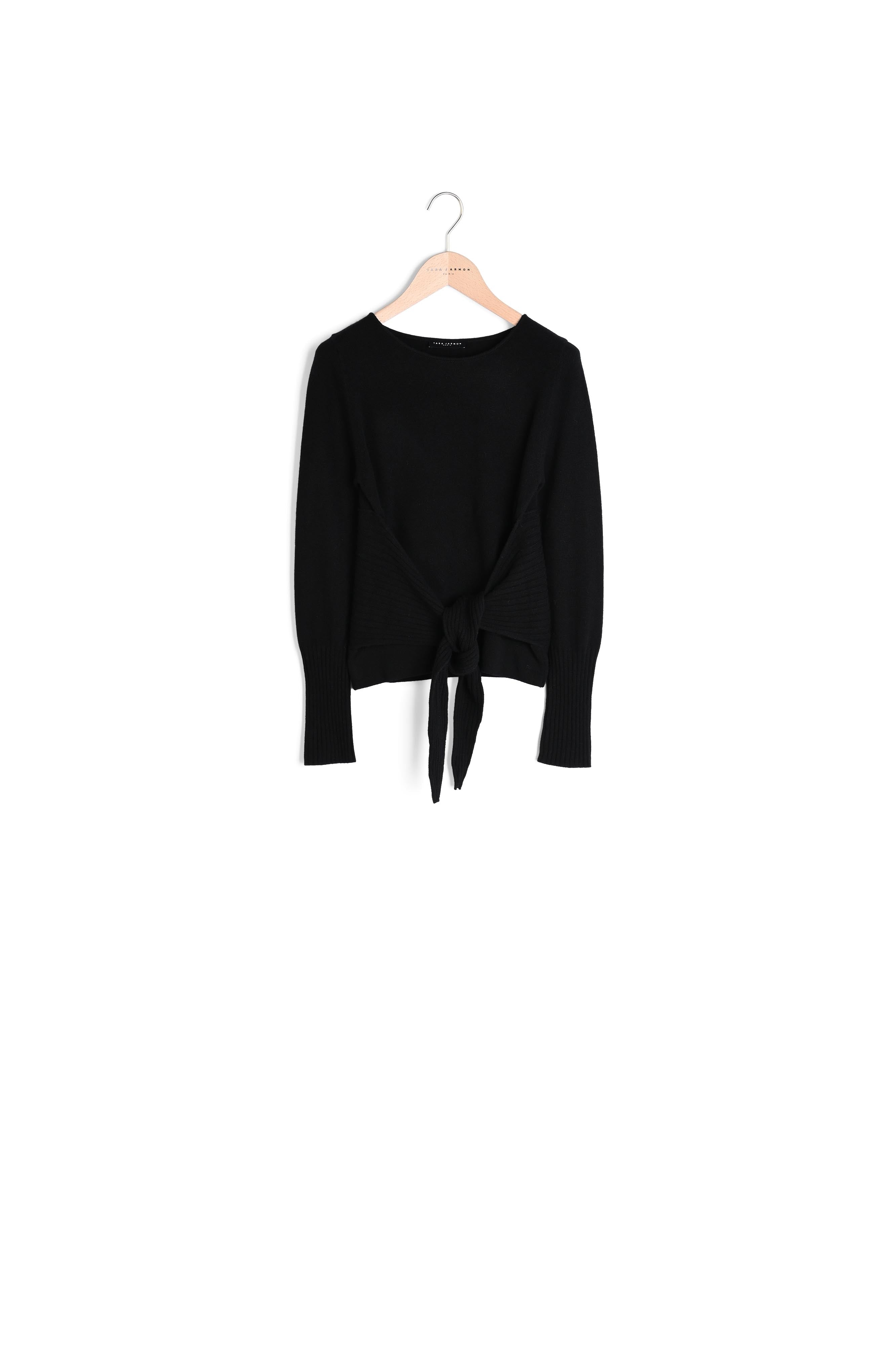 Pull Polydore noir en laine mérinos Faume - seconde main