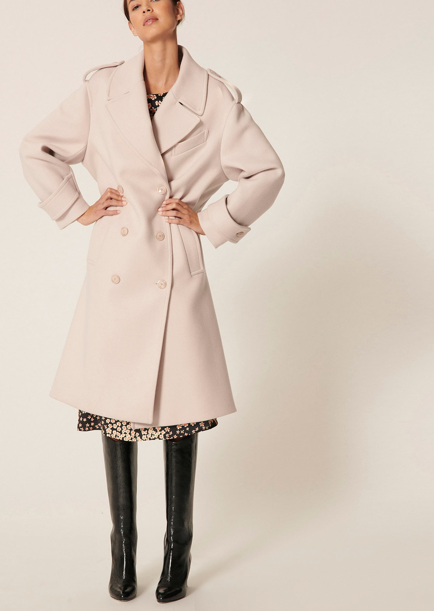 Manteau Maxime écru en laine Faume - seconde main