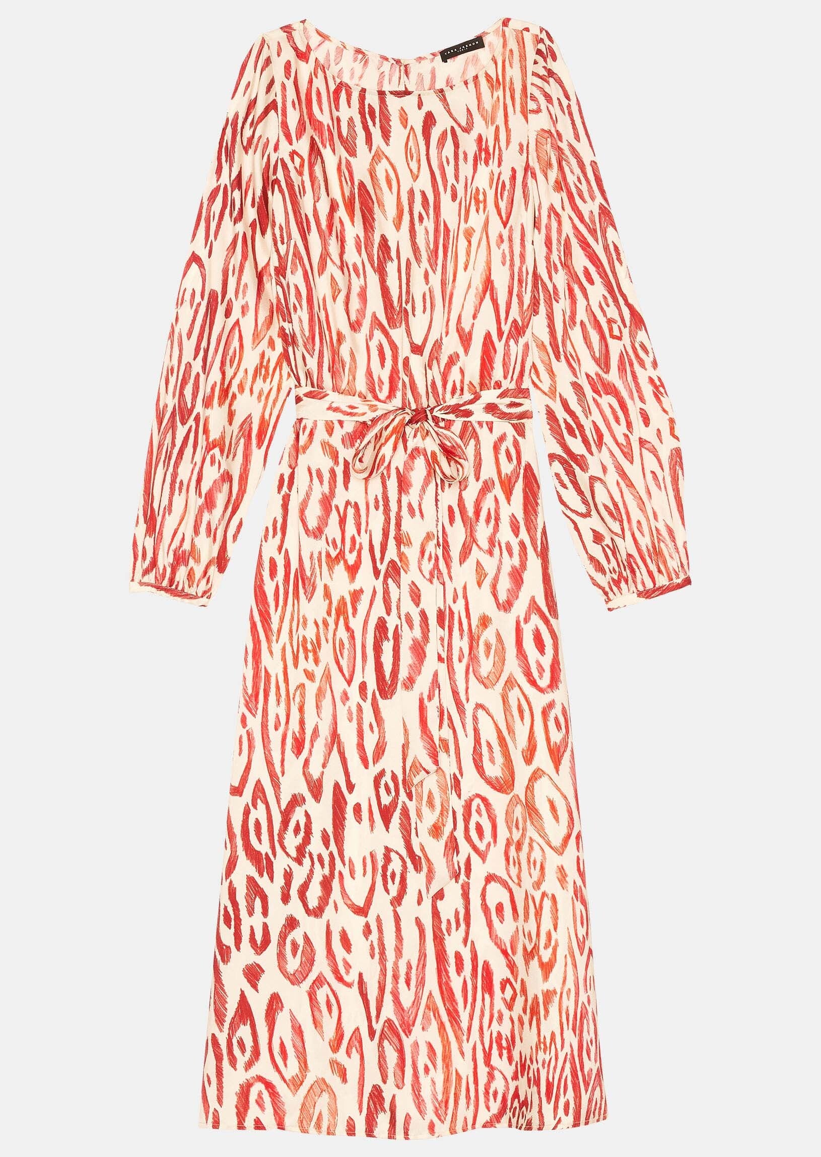 Robe Rilly écrue imprimé graphique léopard Faume - seconde main