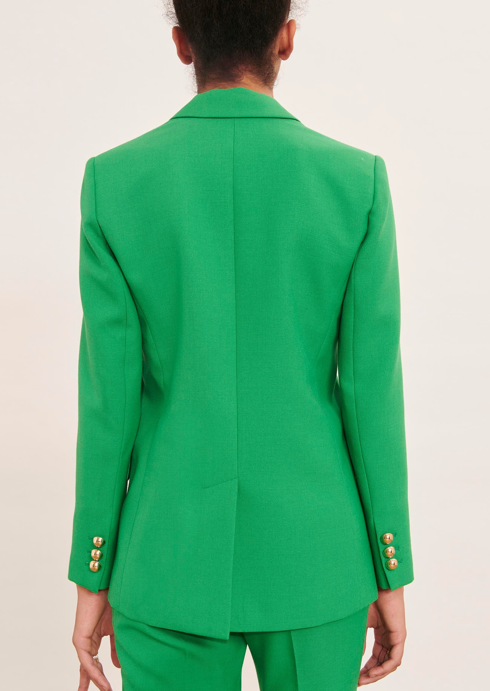 Veste Virgie verte en toile tailleur Faume - seconde main