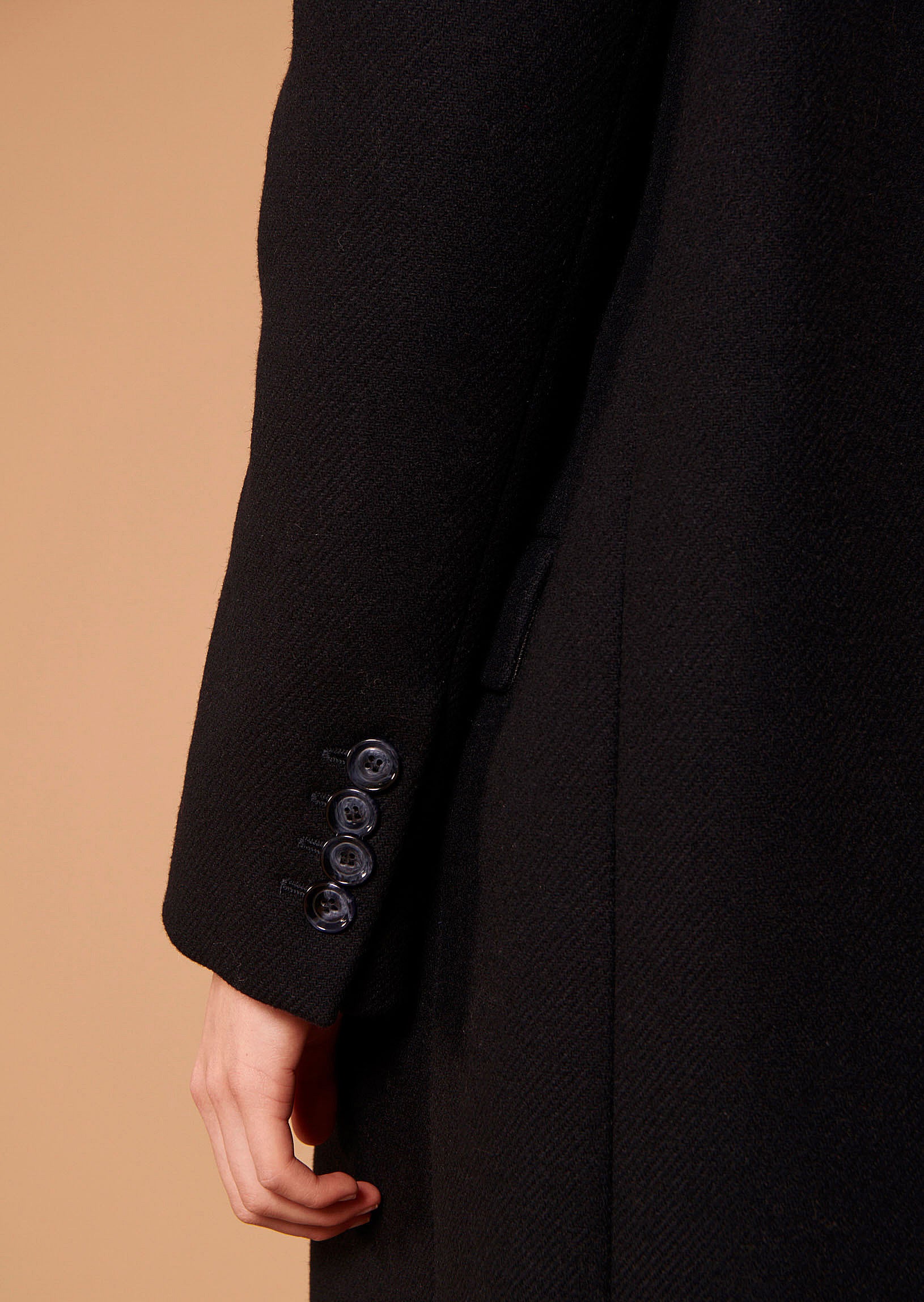 Manteau Mattie bleu nuit en drap caban Faume - seconde main