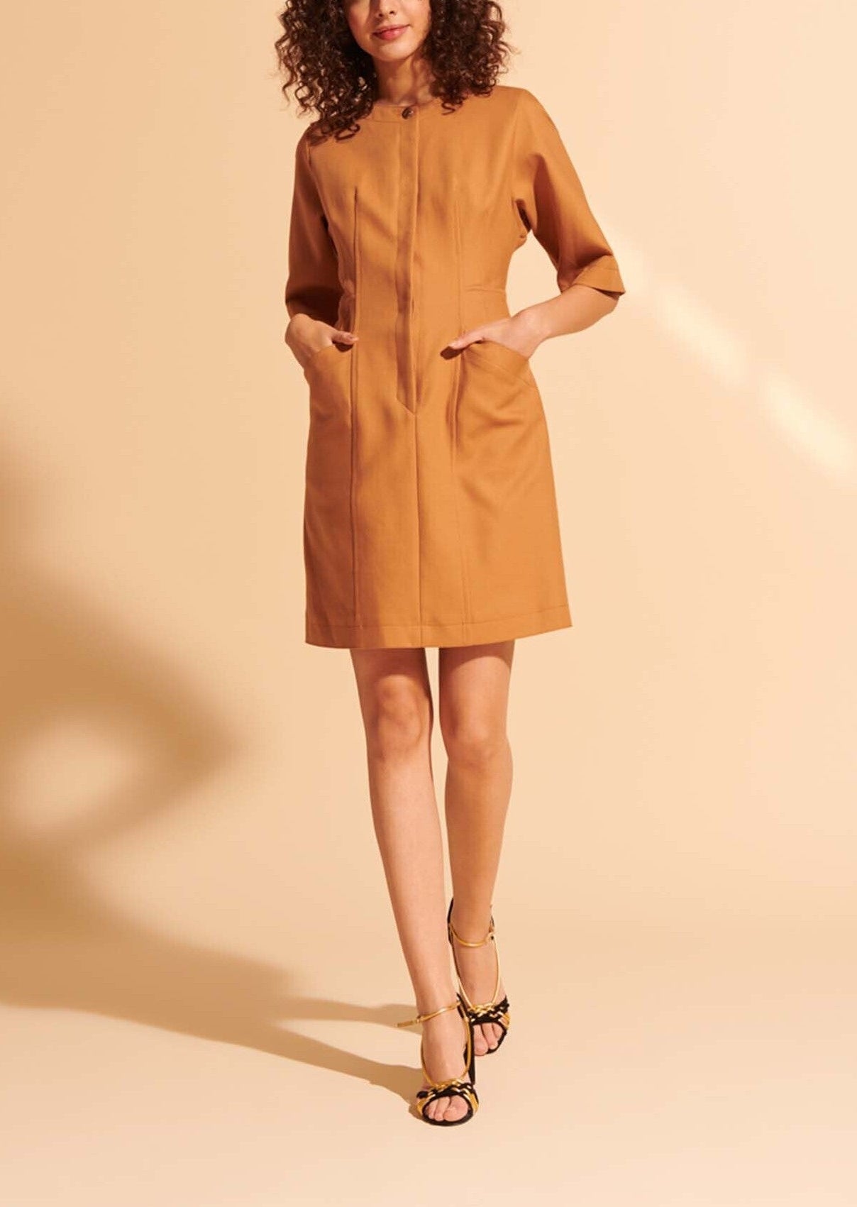 Robe Rima en coton twill camel Faume - seconde main