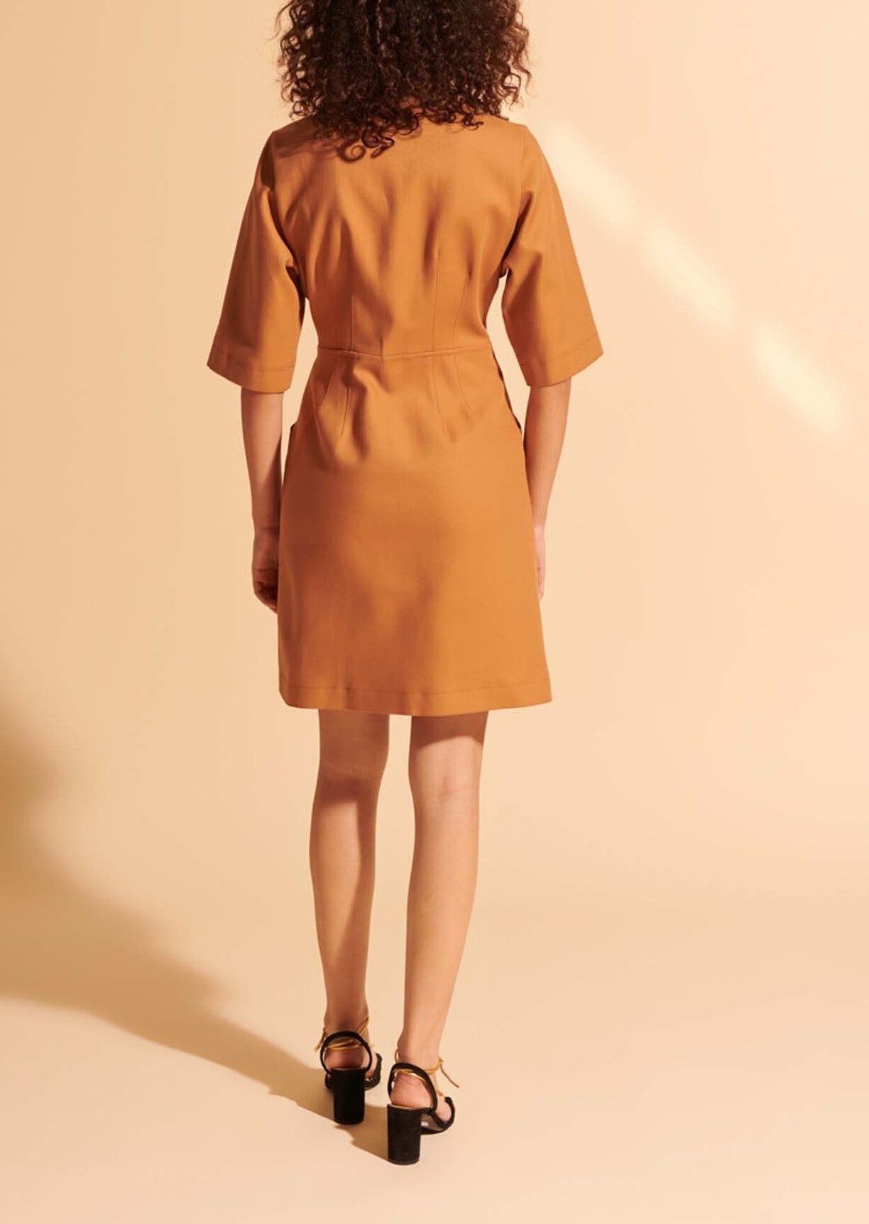 Robe Rima en coton twill camel Faume - seconde main